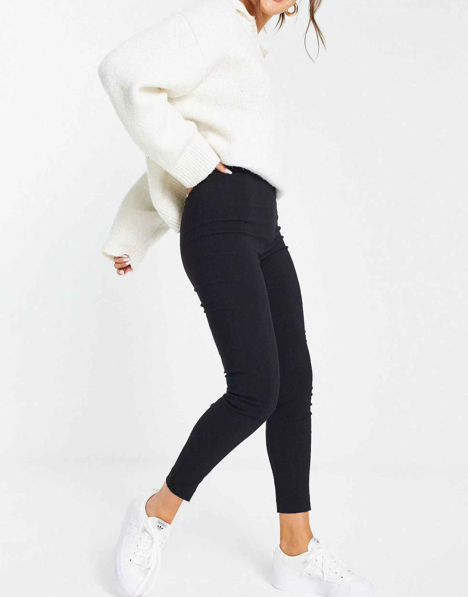 Women DESIGN High Waist Trousers Skinny Fit In