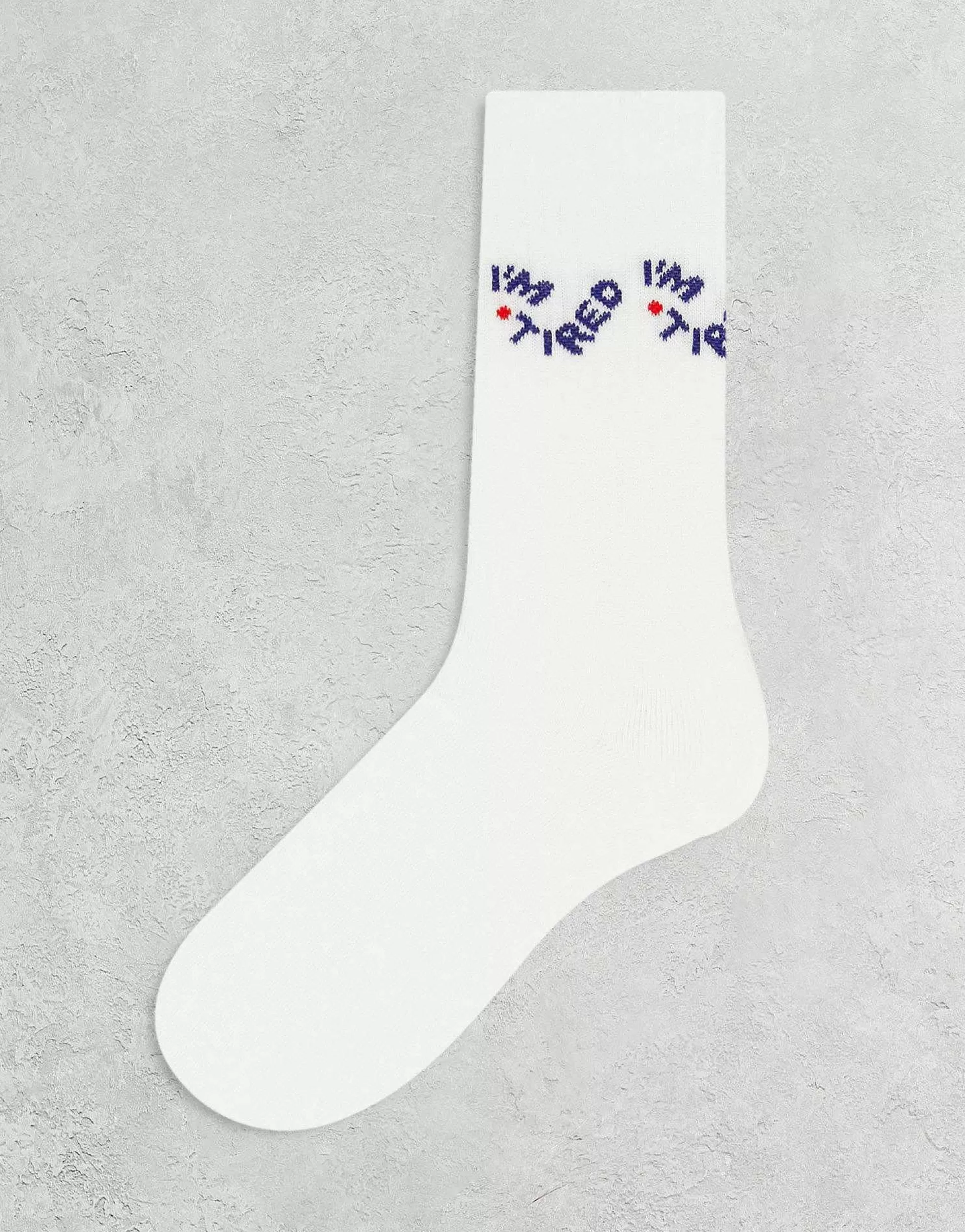 Men DESIGN Im Tired Slogan Socks In