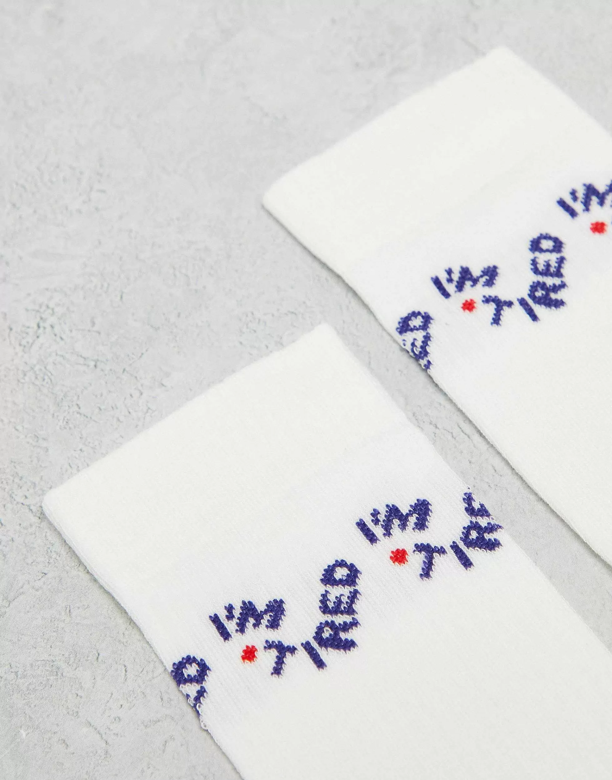 Men DESIGN Im Tired Slogan Socks In
