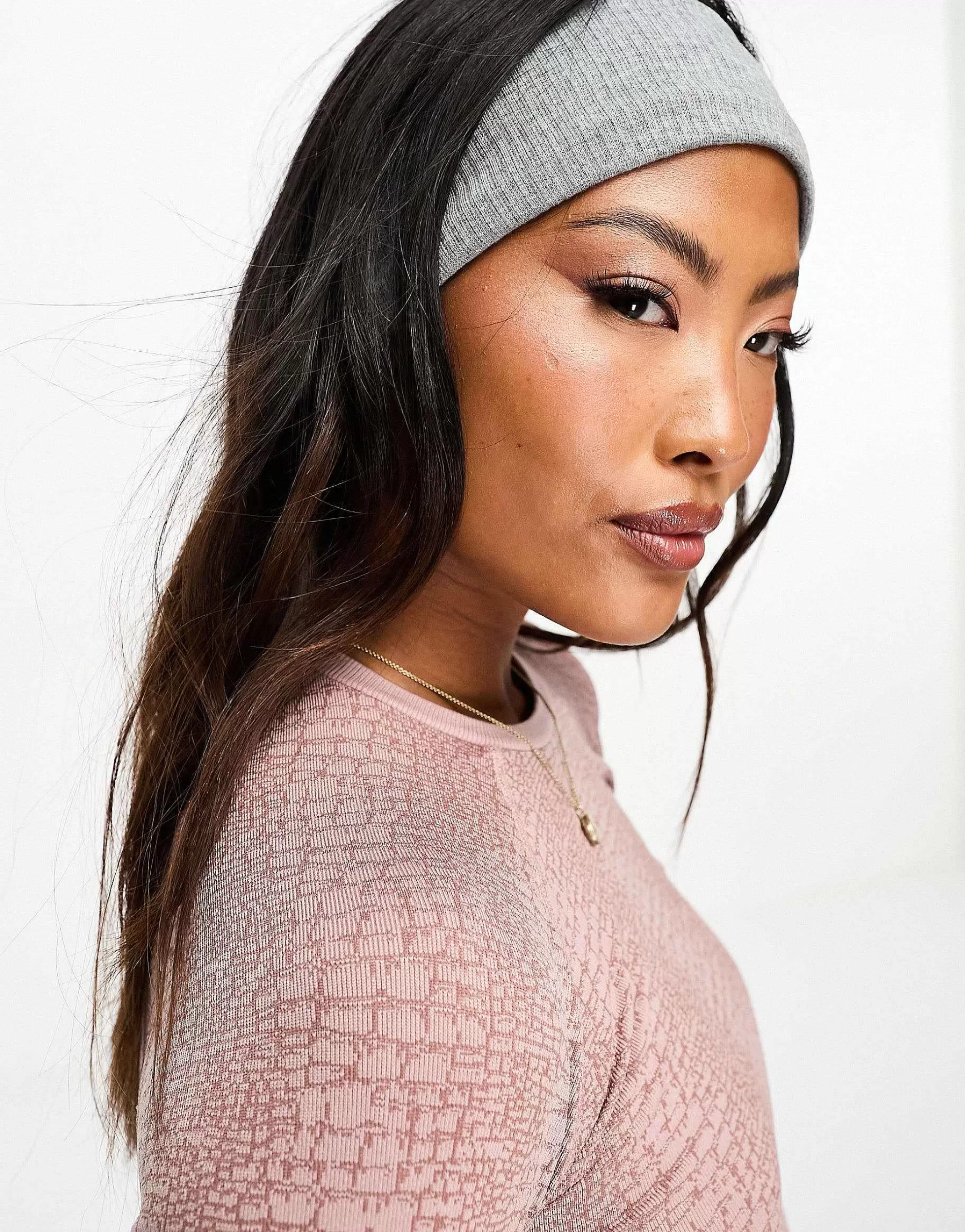 Women DESIGN Jersey Headband With Ribbed In