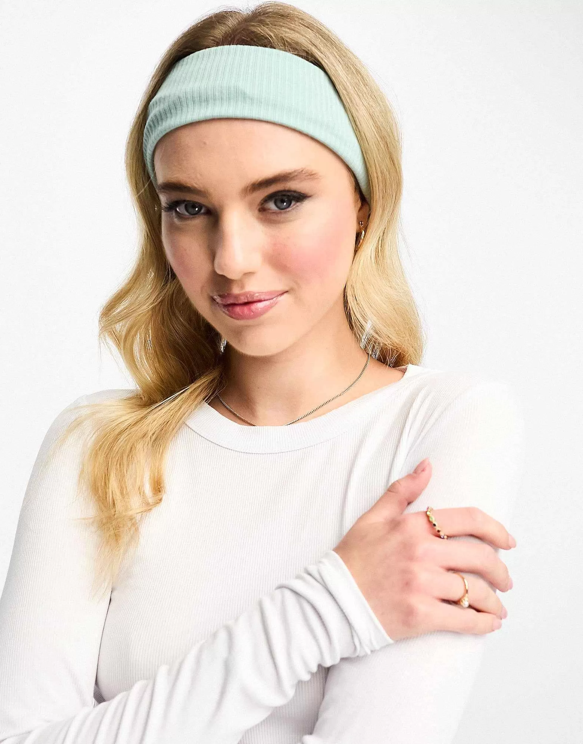 Women DESIGN Jersey Headband With Ribbed In