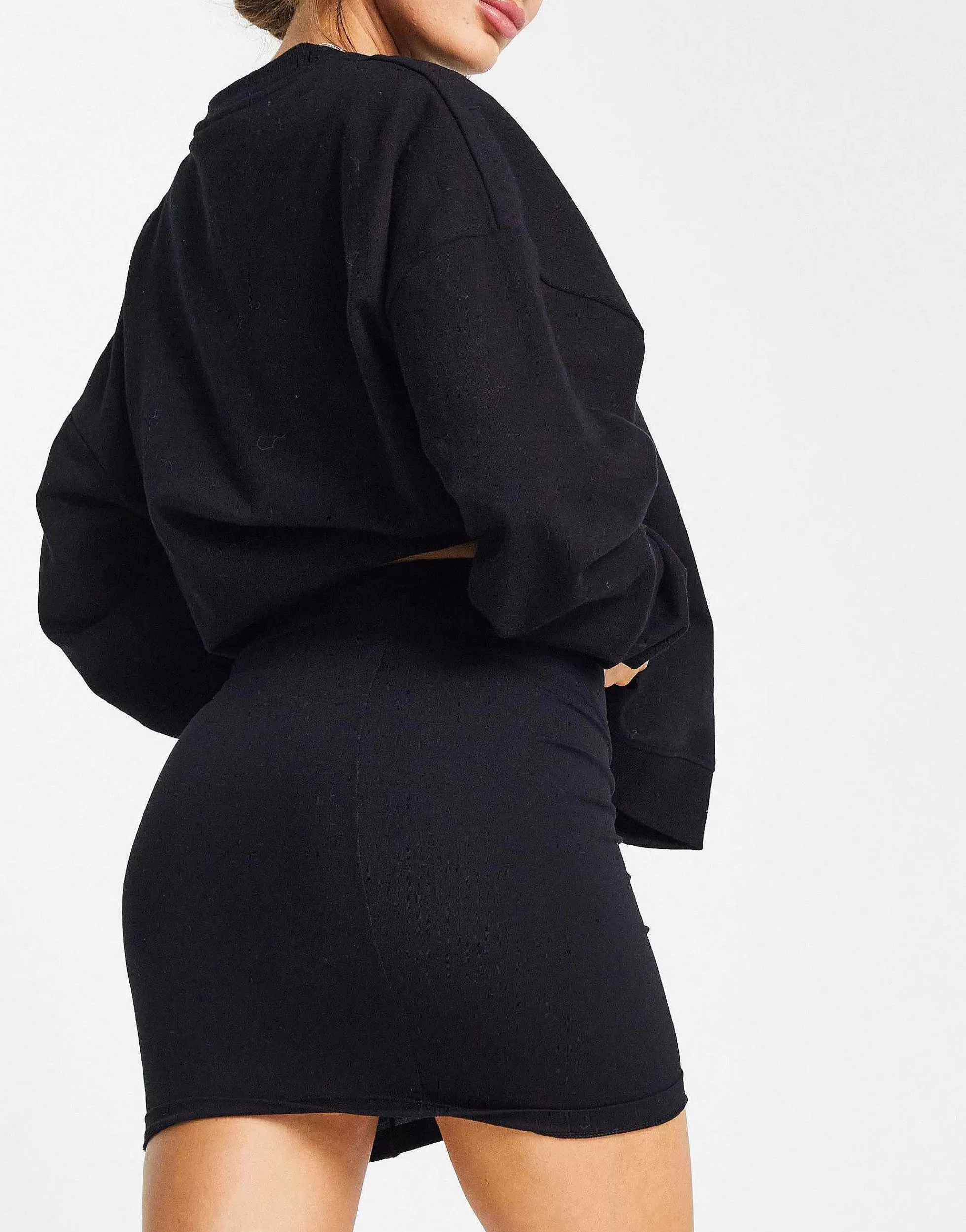 Women DESIGN Jersey Pencil Mini Skirt In