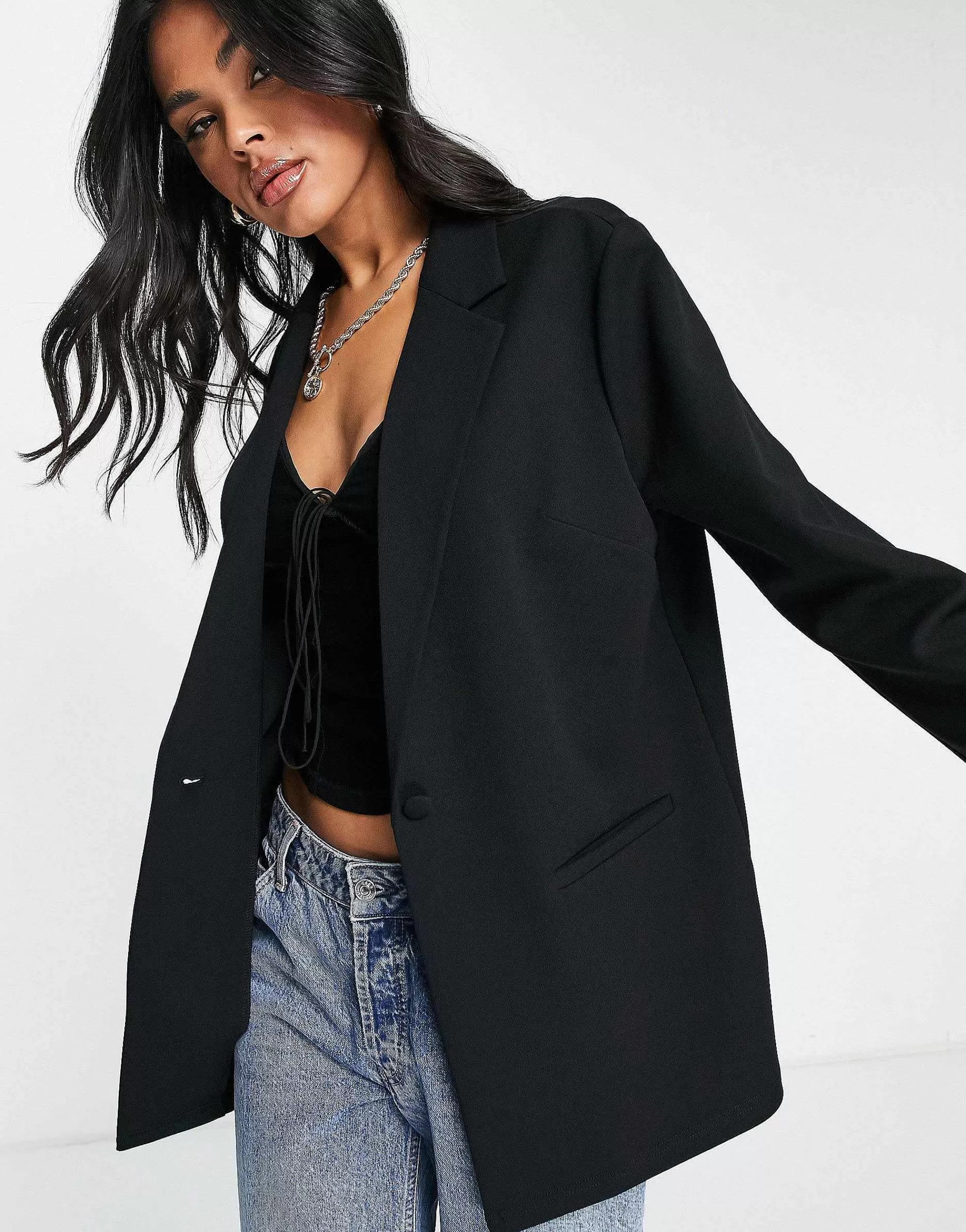 Women DESIGN Jersey Slouchy Suit Blazer In