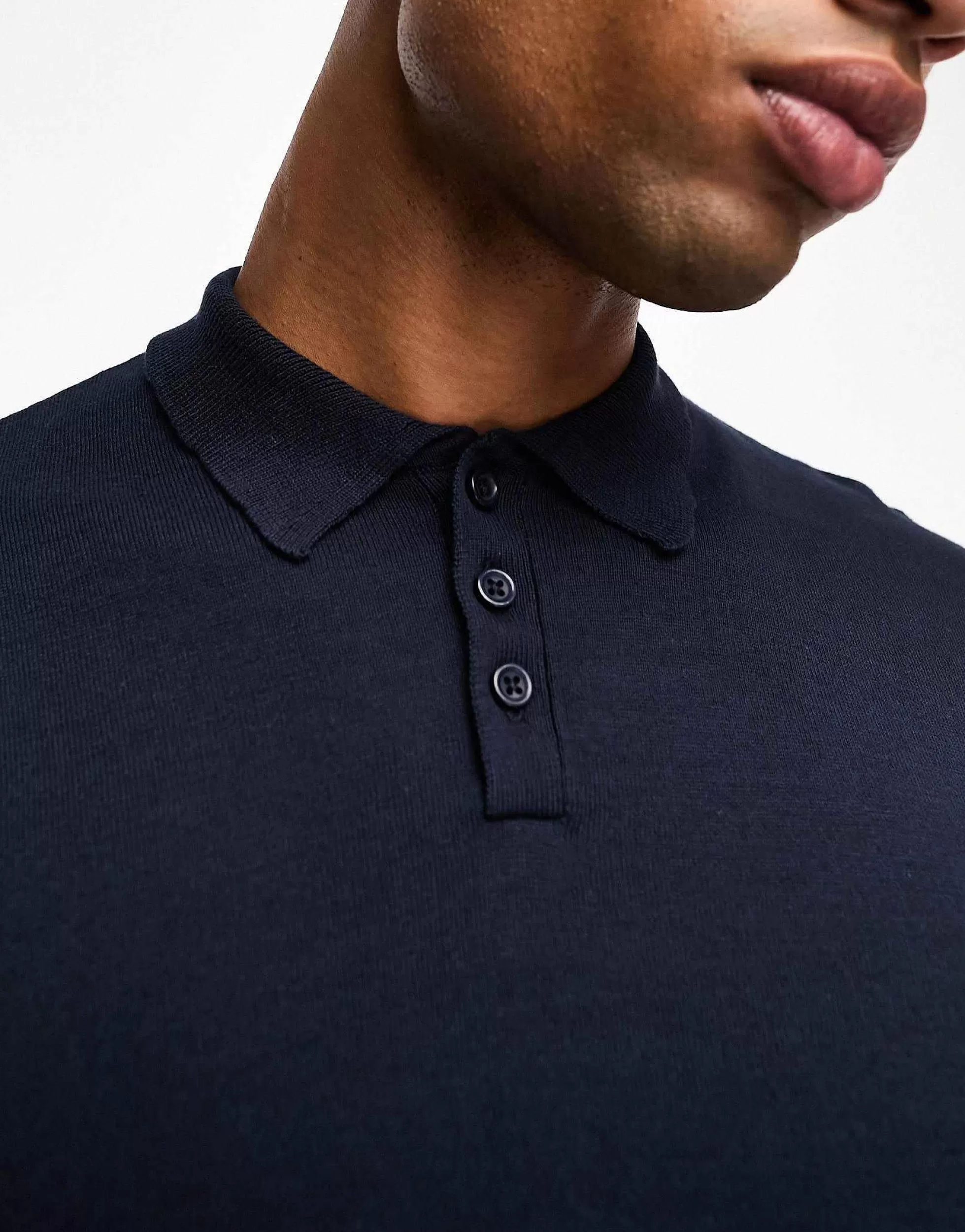 Men DESIGN Knitted Essential Polo In