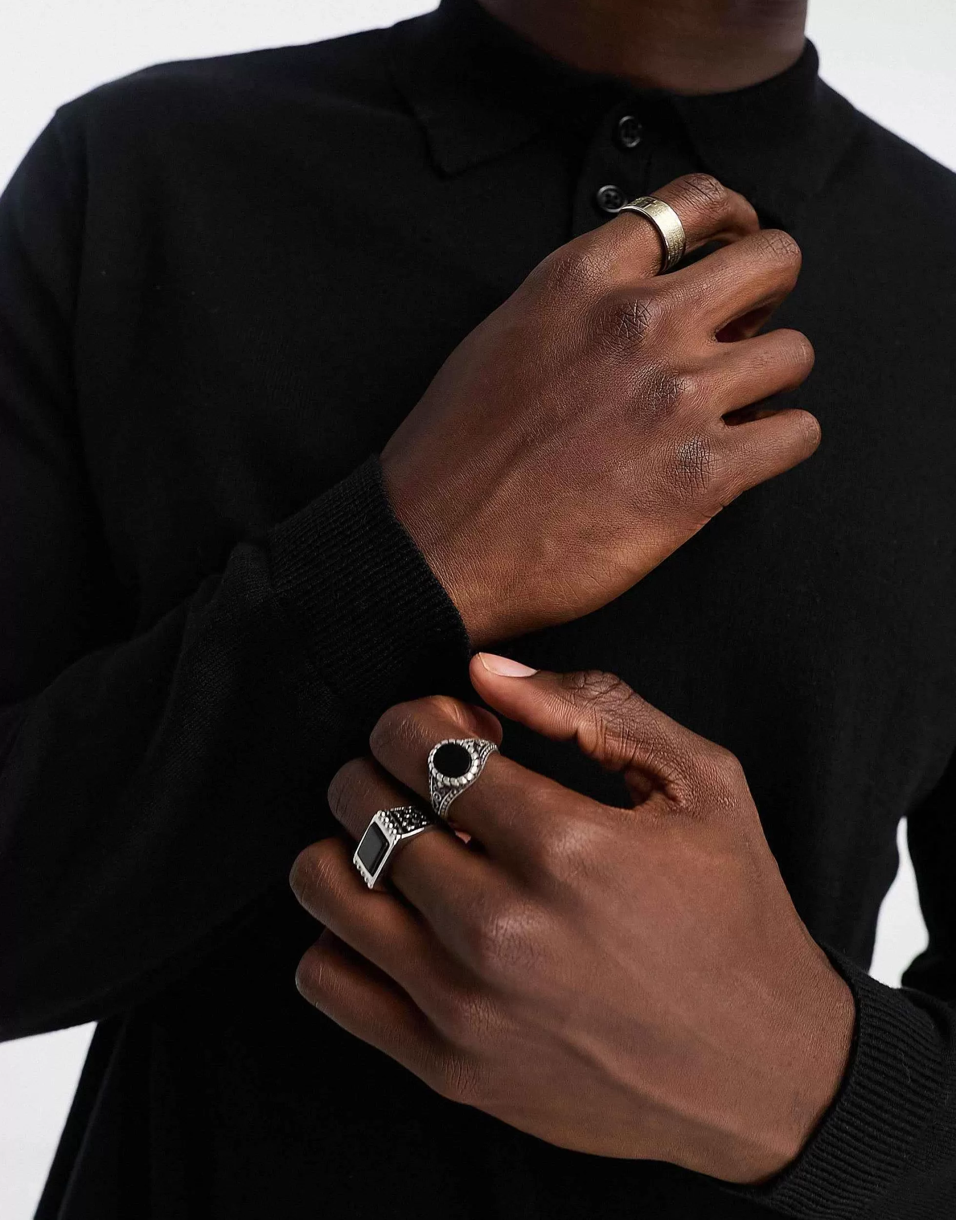 Men DESIGN Knitted Essential Polo Jumper In