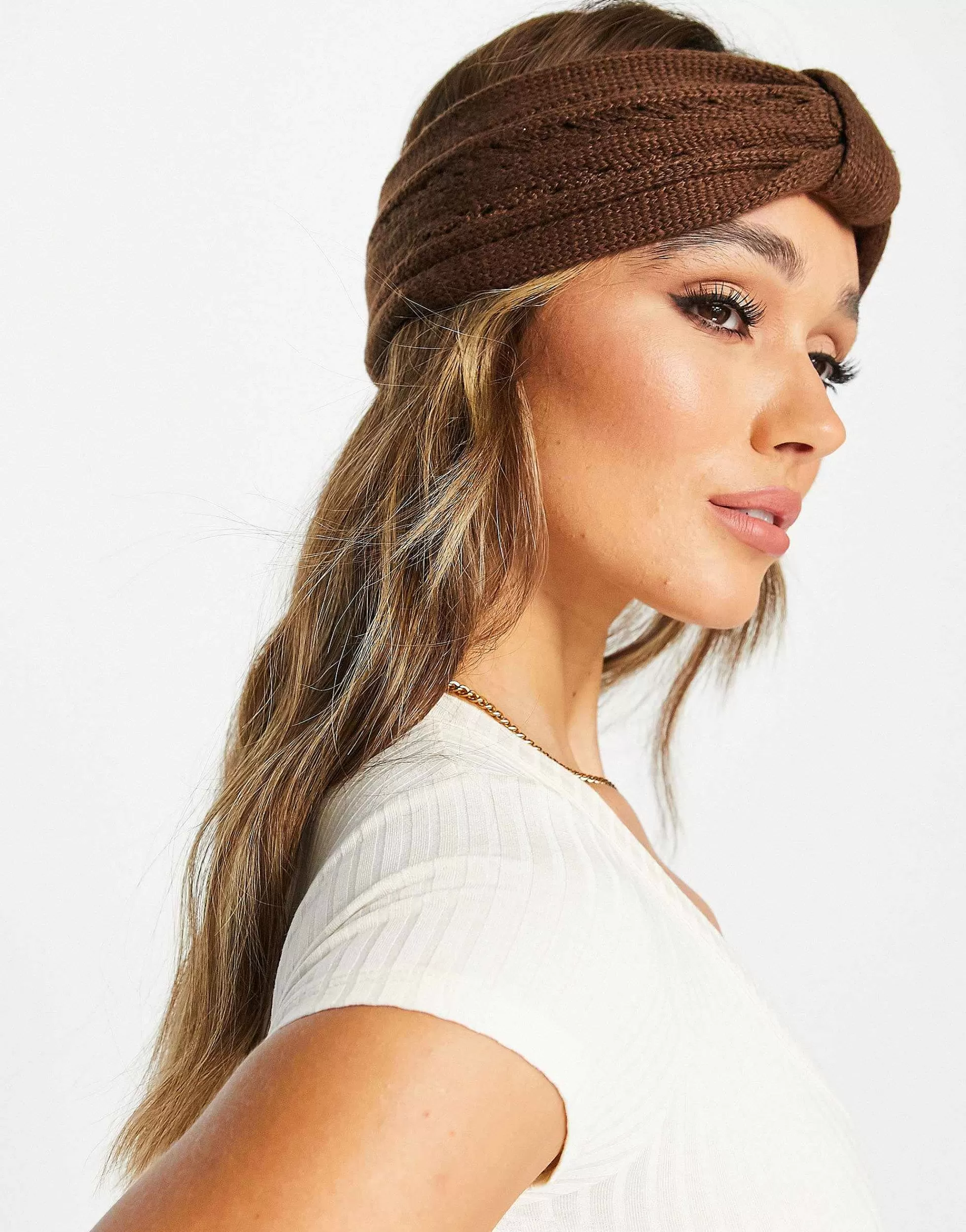 Women DESIGN Knot Front Headband In In Brown