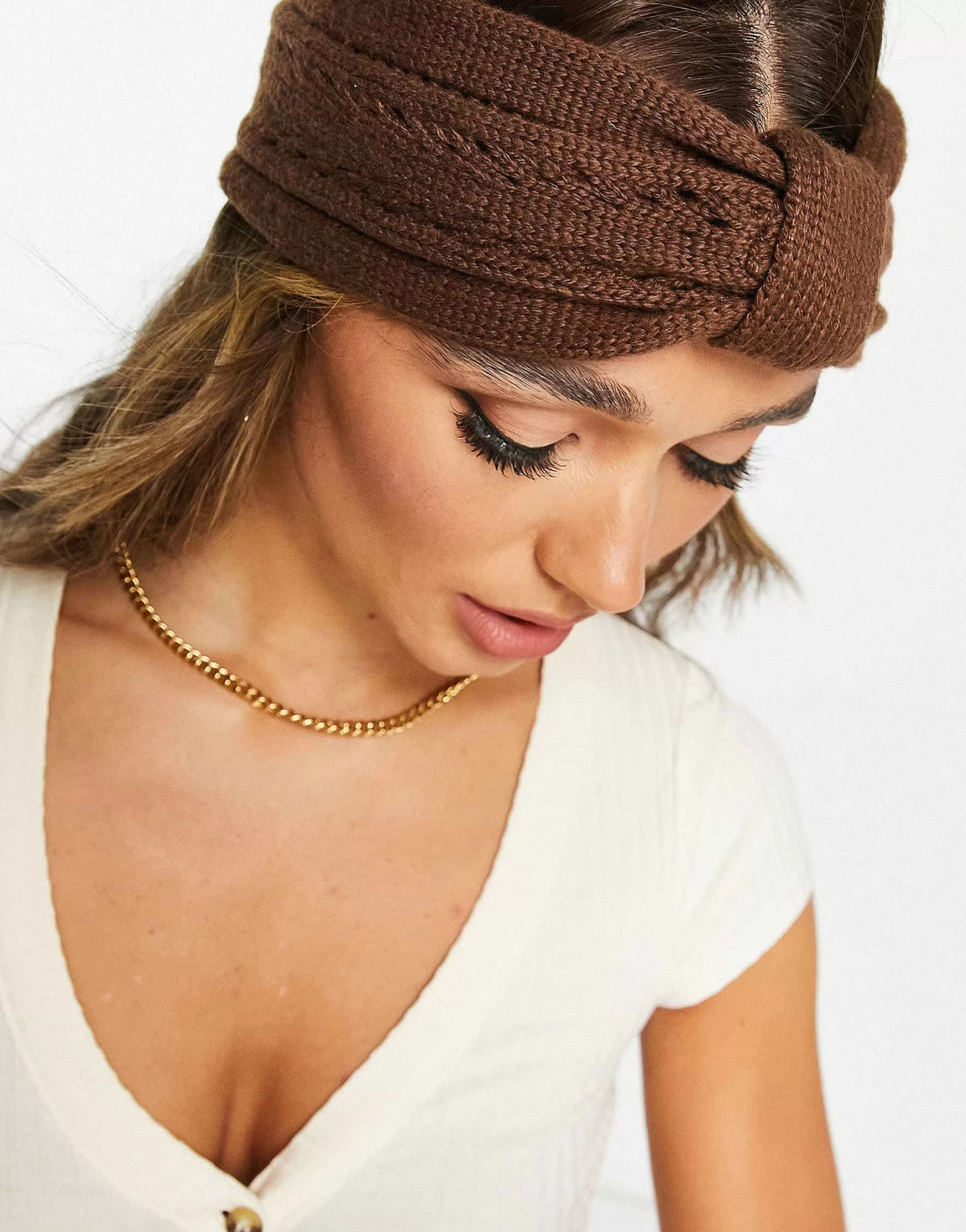 Women DESIGN Knot Front Headband In In Brown