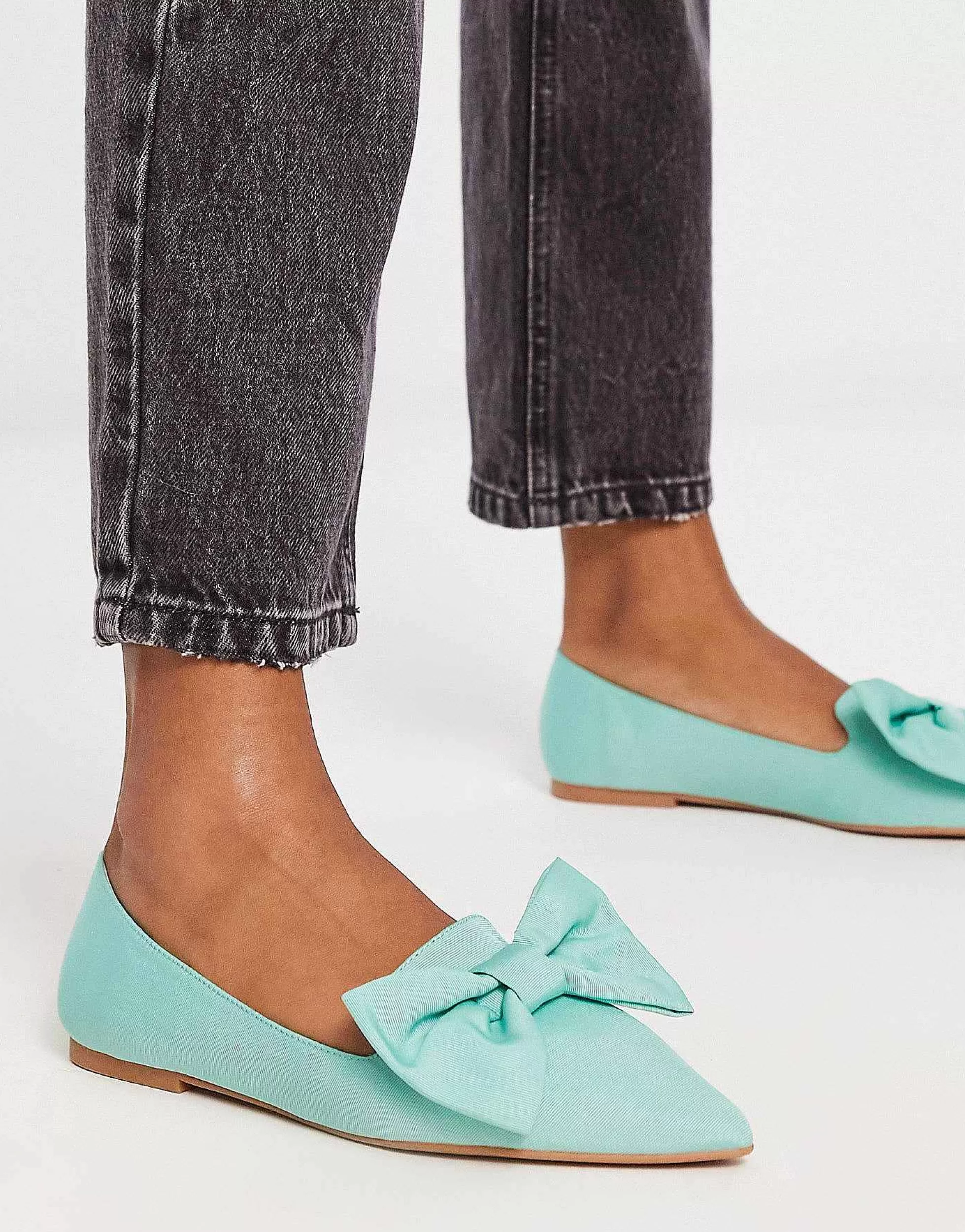 Women DESIGN Lake Bow Pointed Ballet Flats In