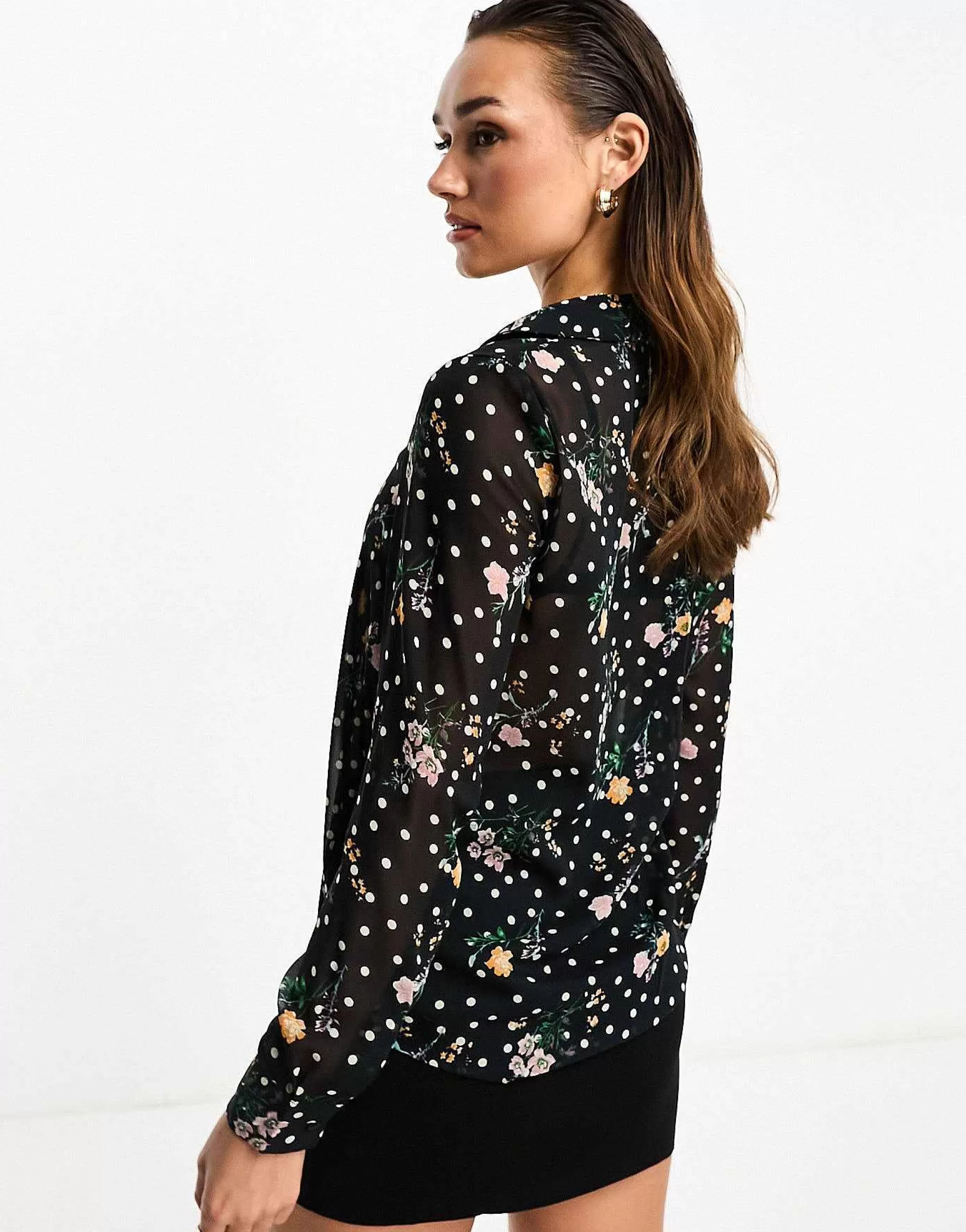 Women DESIGN Long Sleeve Soft Shirt In Mixed