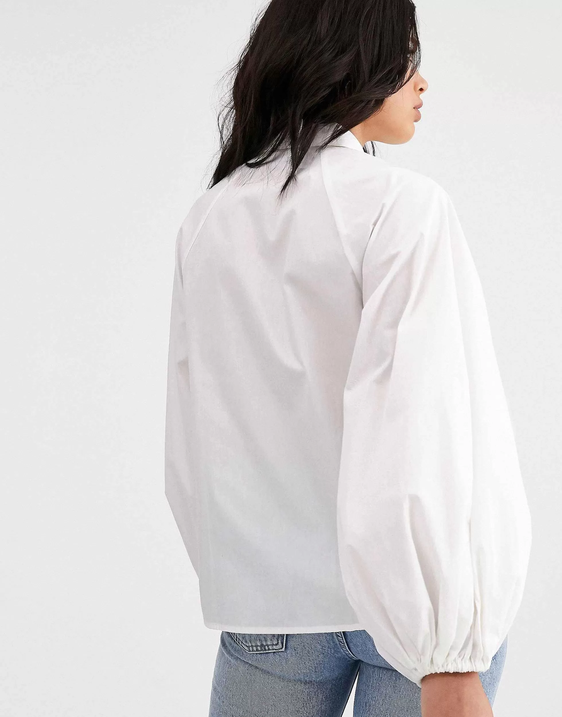 Women DESIGN Long Volume Sleeve Shirt In Cotton In