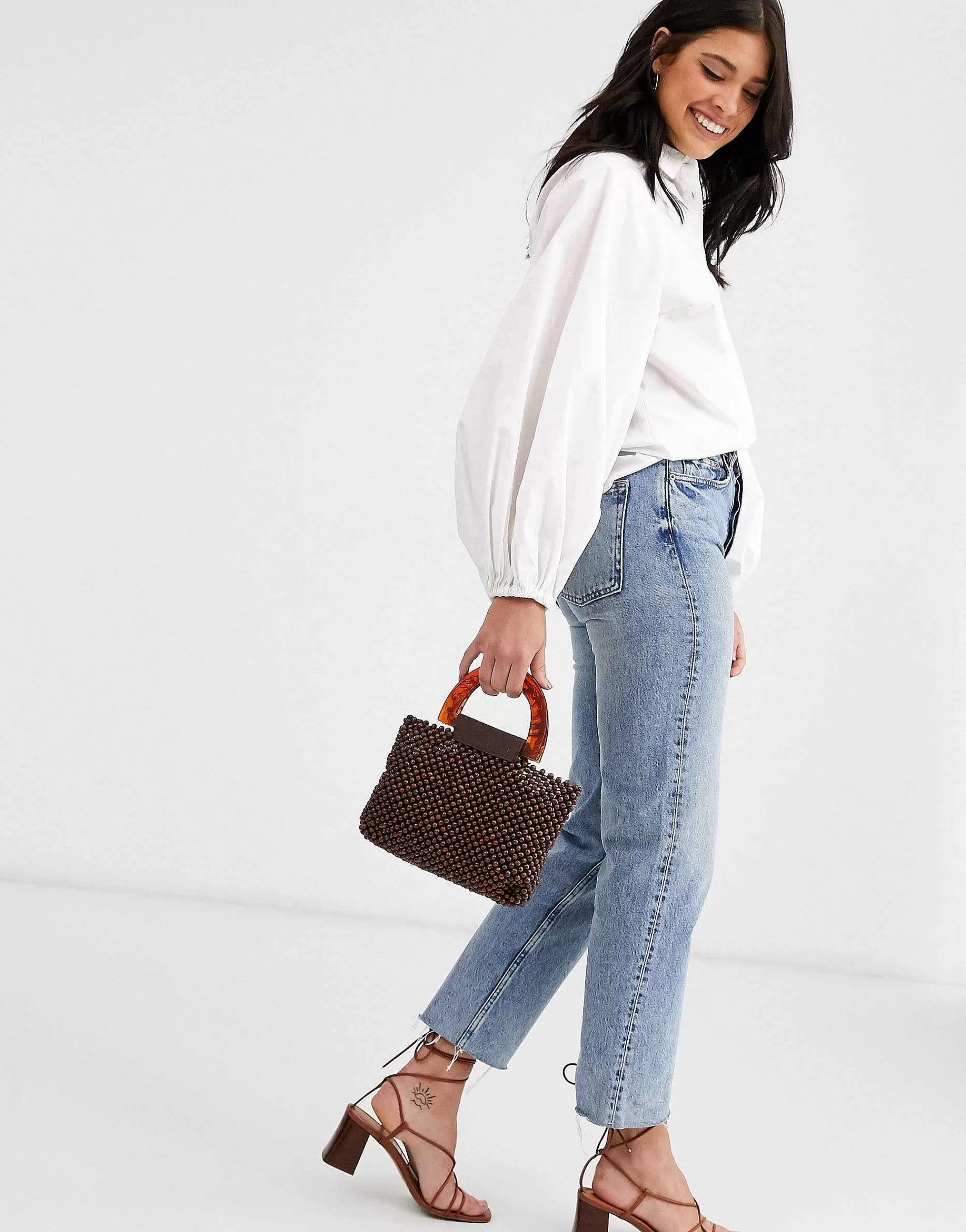 Women DESIGN Long Volume Sleeve Shirt In Cotton In