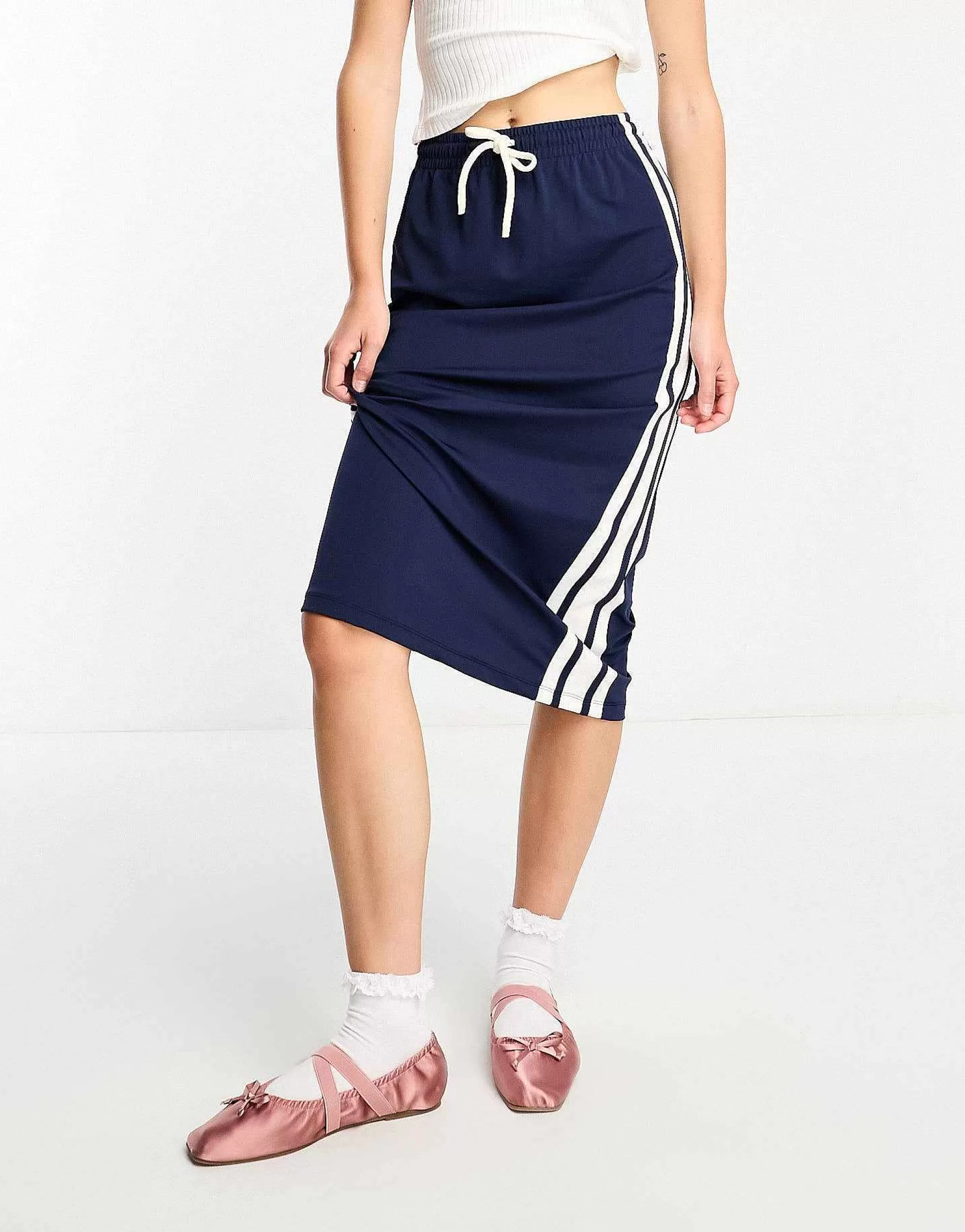 Women DESIGN Los Angeles Ruched Ballet With Elastic Strap In Rose