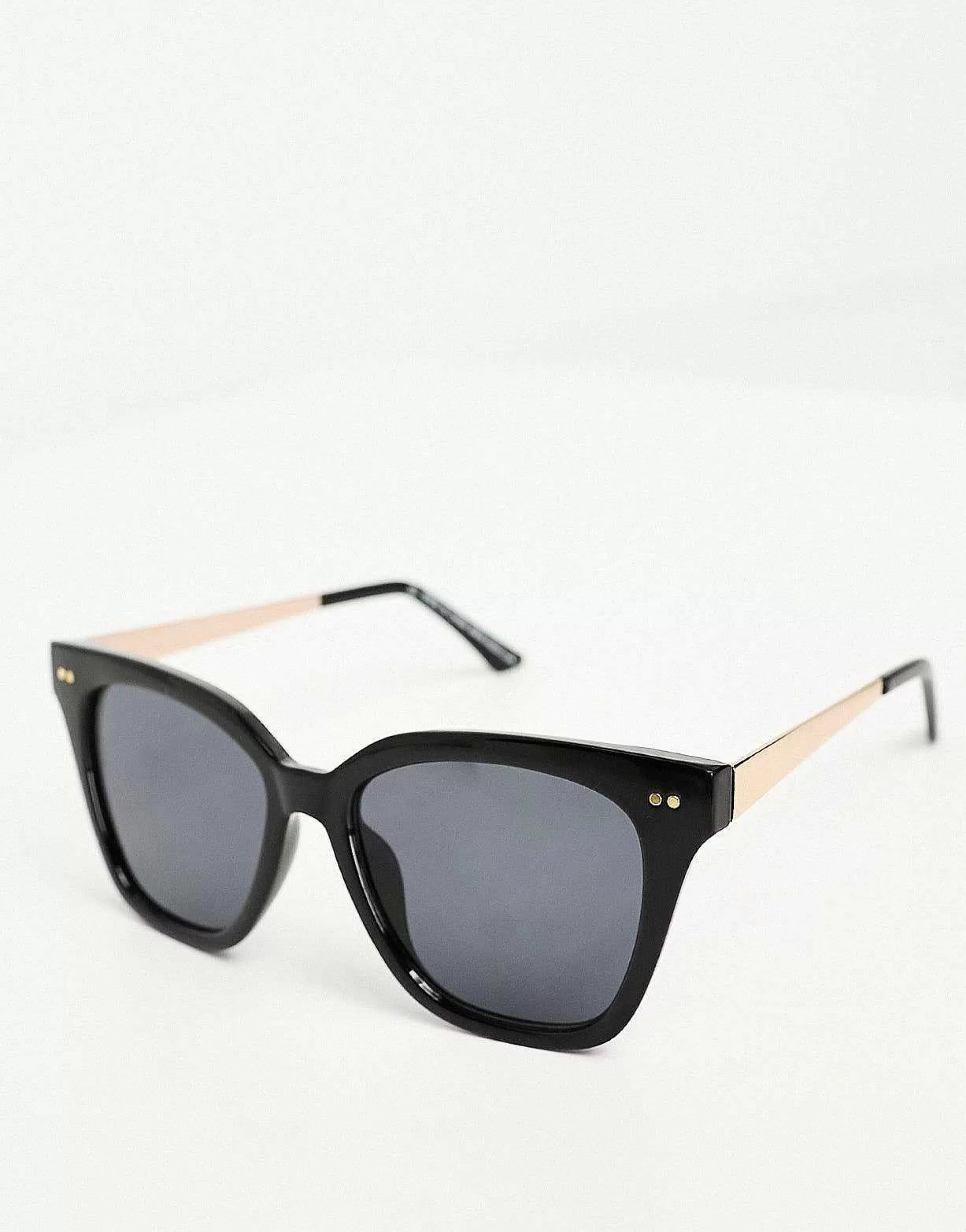 Women DESIGN Metal Temple Cat Eye Sunglasses In