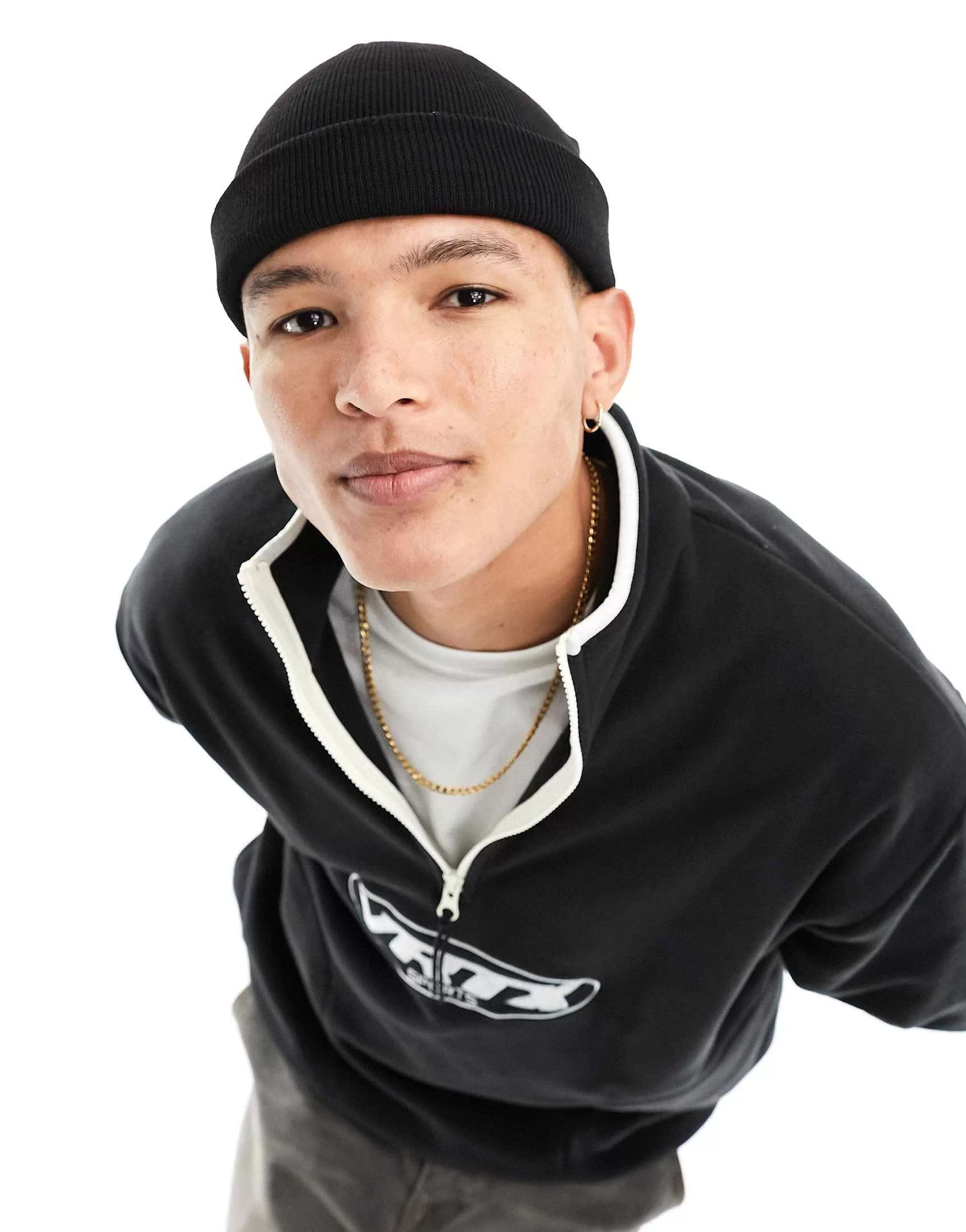 Men DESIGN Mini Fisherman Ribbed Beanie In