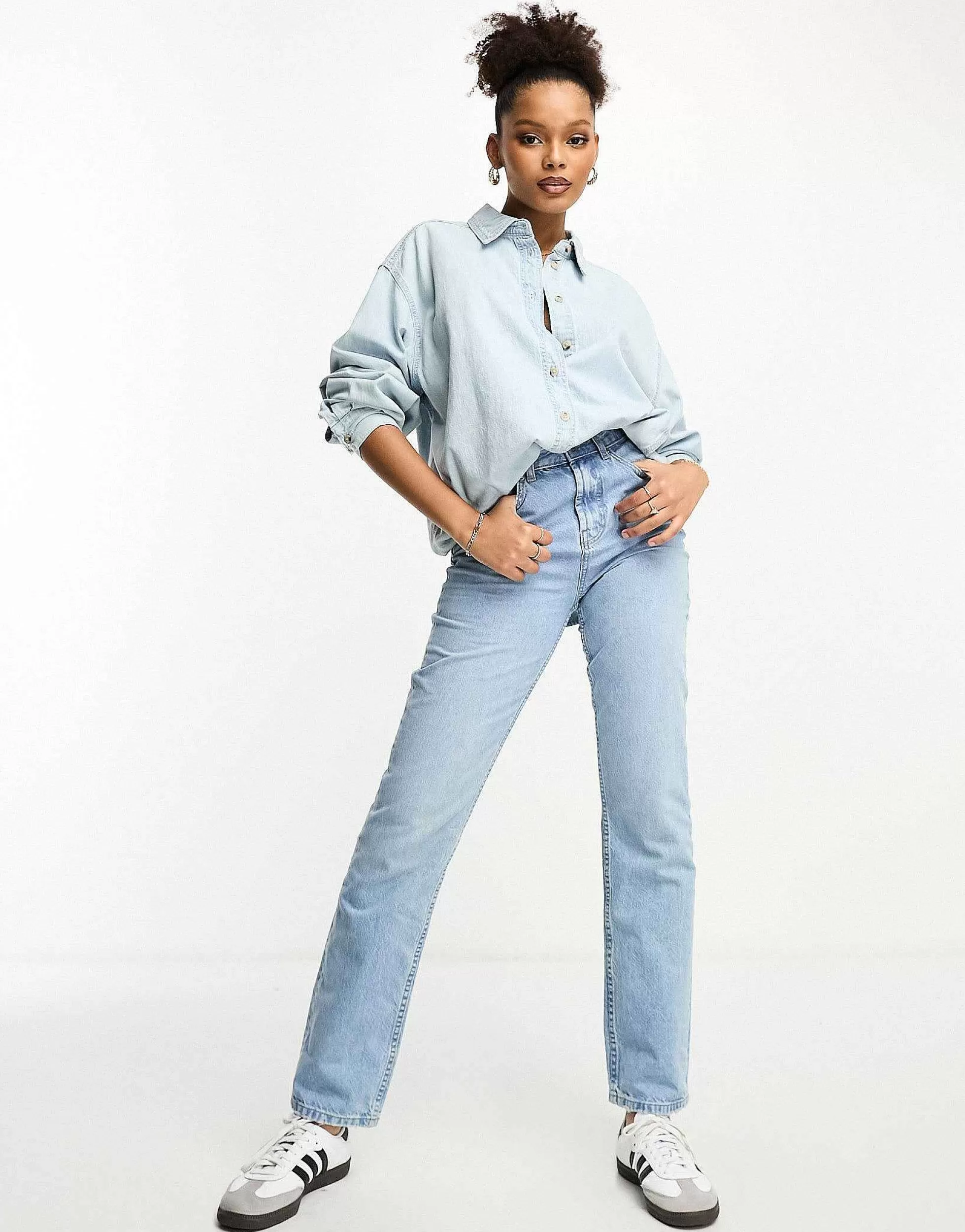 Women DESIGN Minimal Denim Shirt In