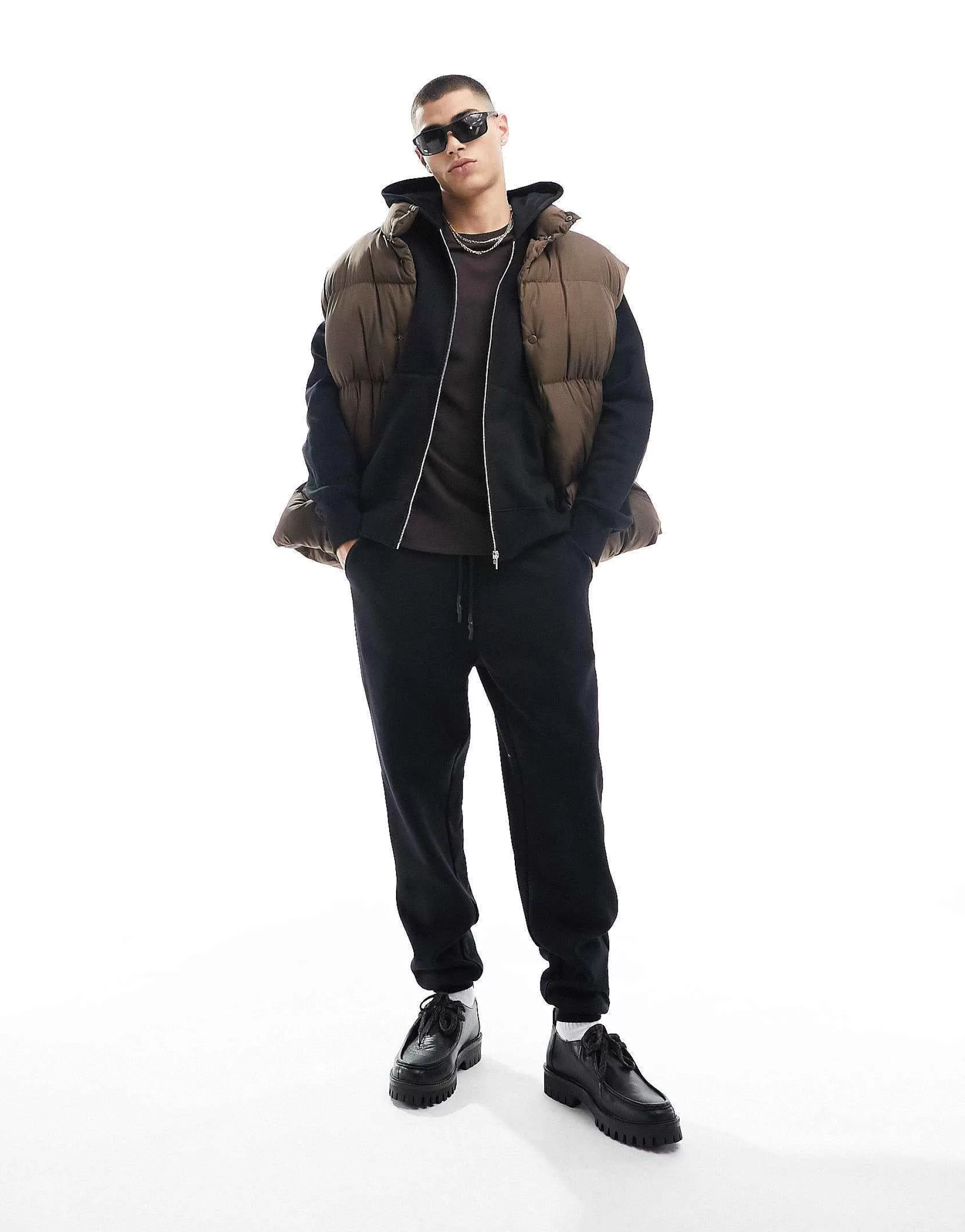 Men DESIGN Mix & Match Heavyweight Set In Black