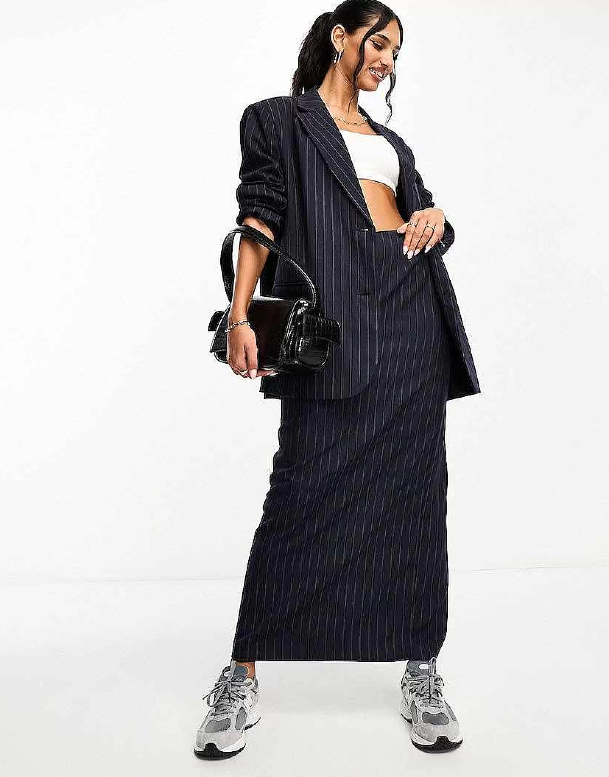 Women DESIGN Mix & Match In Navy Pinstripe