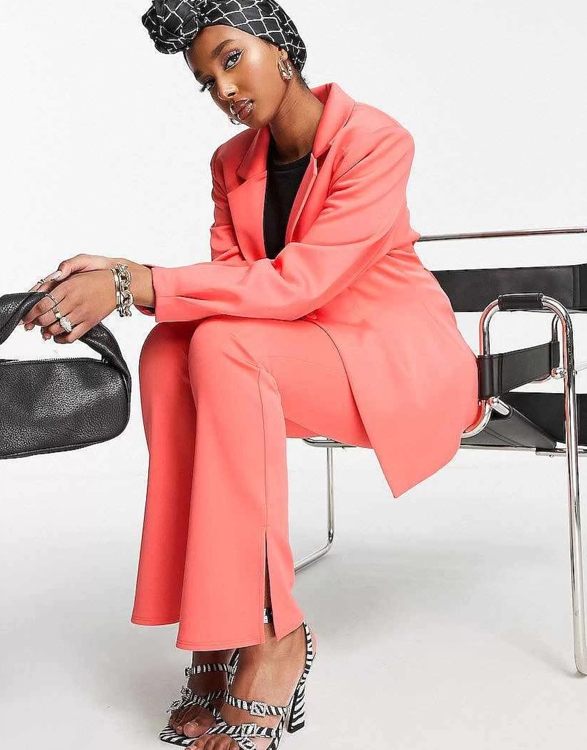 Women DESIGN Mix & Match Jersey Pop Suit In Coral