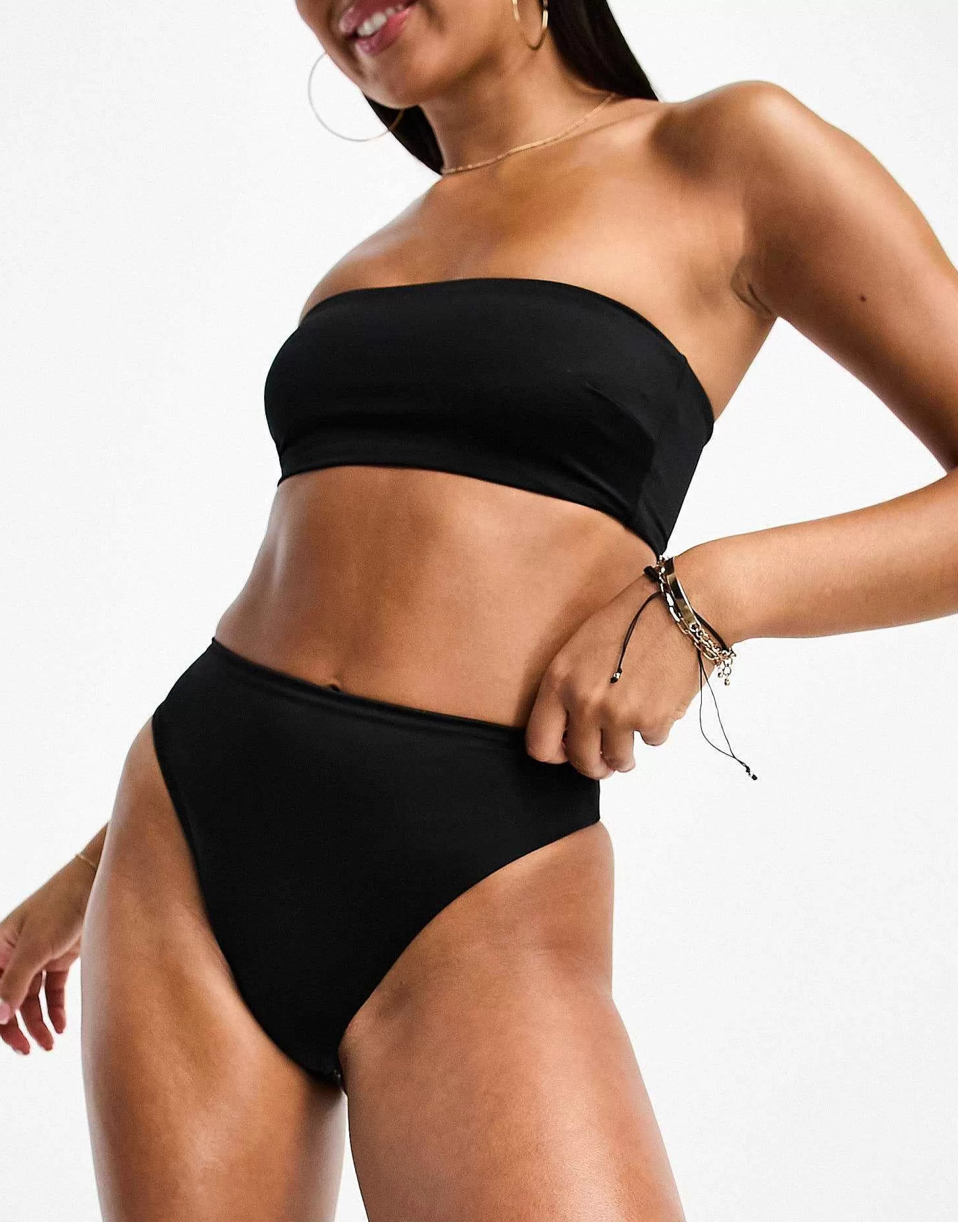 Women DESIGN Mix And Match High Leg High Waist Bikini Bottom In