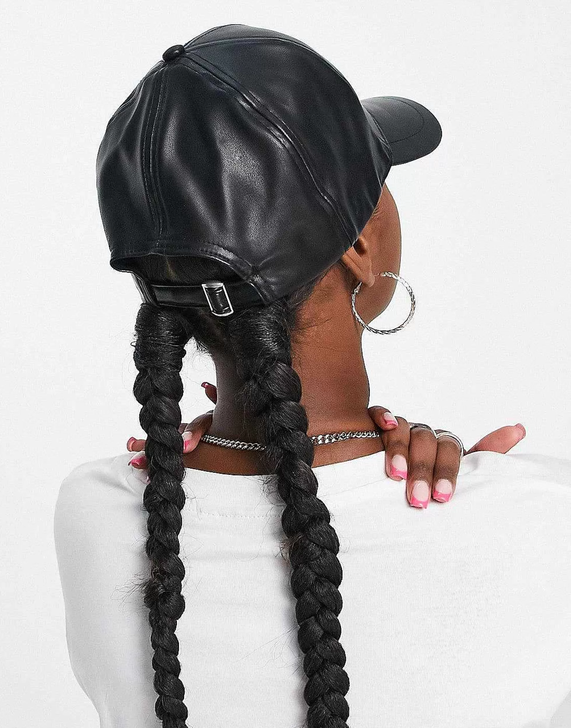 Women DESIGN Nappa Leather Look Cap In