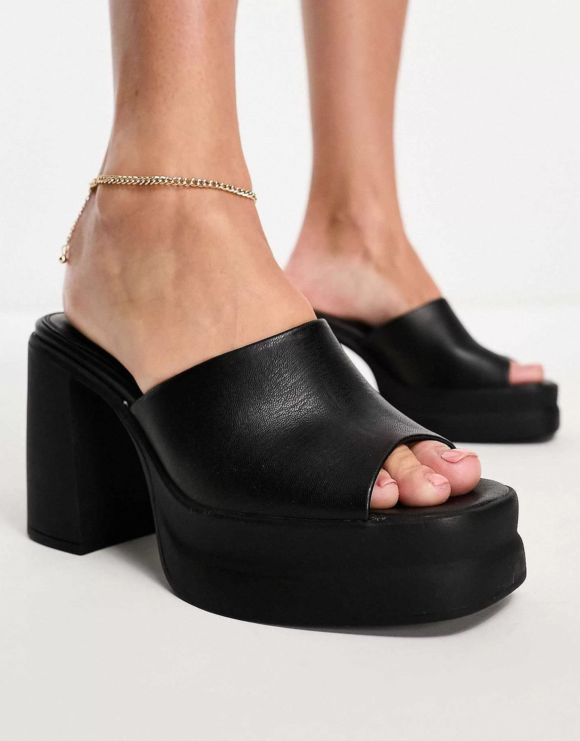 Women DESIGN Nevada Chunky Platform High Heeled Mules In