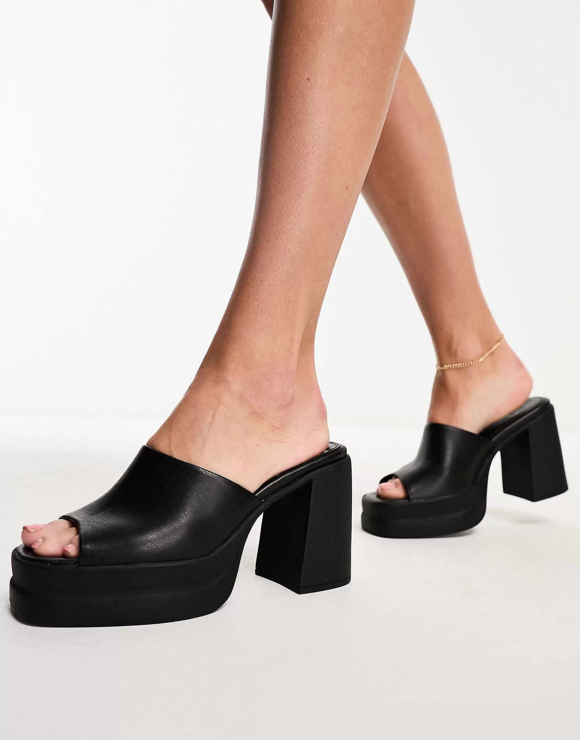 Women DESIGN Nevada Chunky Platform High Heeled Mules In