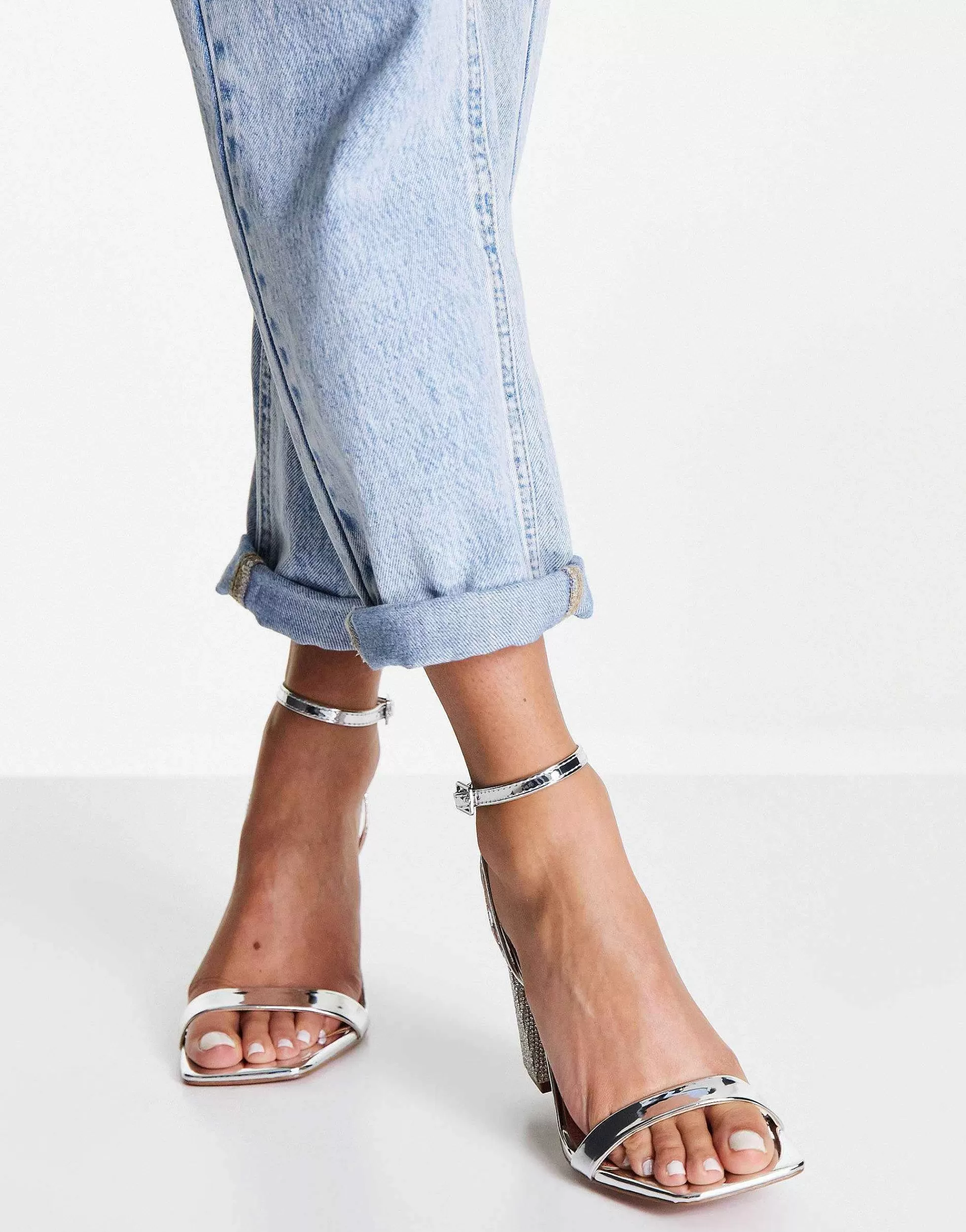 Women DESIGN Nora Embellished Block Heel Barely There Heeled Sandals In