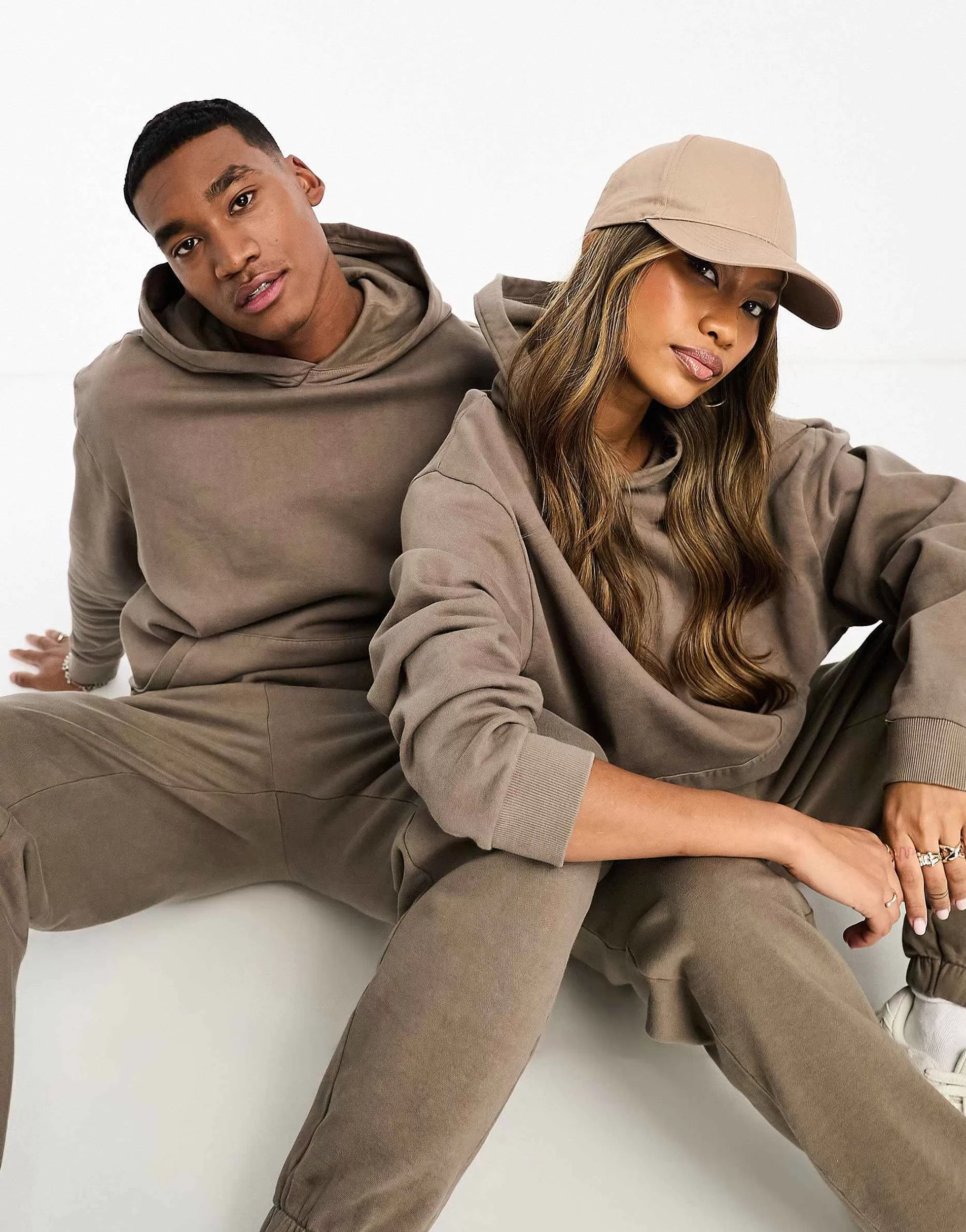 Men DESIGN Oversized Mix & Match Range In Washed Brown