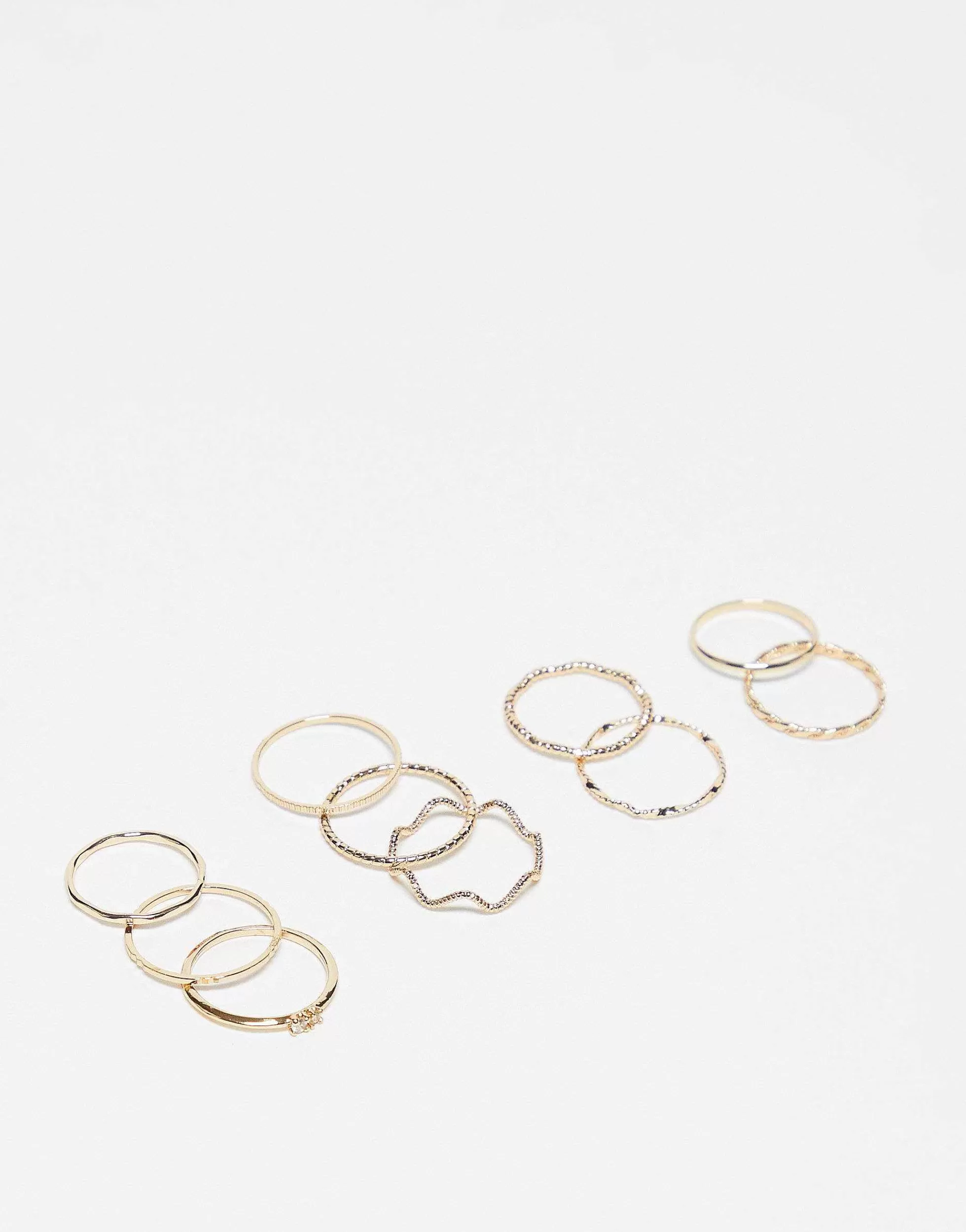 Women DESIGN Pack Of 12 Rings With Twist Details And Engraved s In Tone