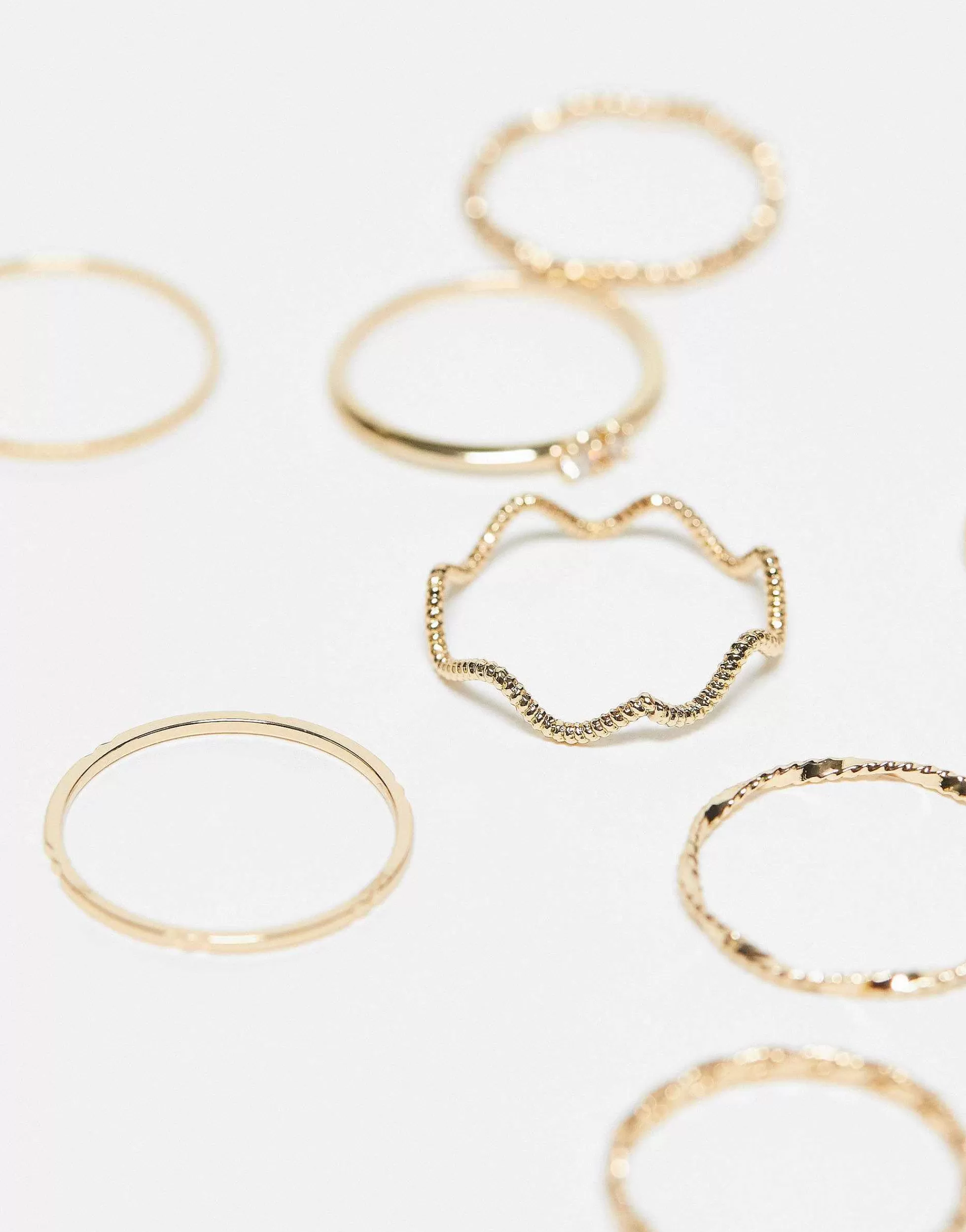 Women DESIGN Pack Of 12 Rings With Twist Details And Engraved s In Tone