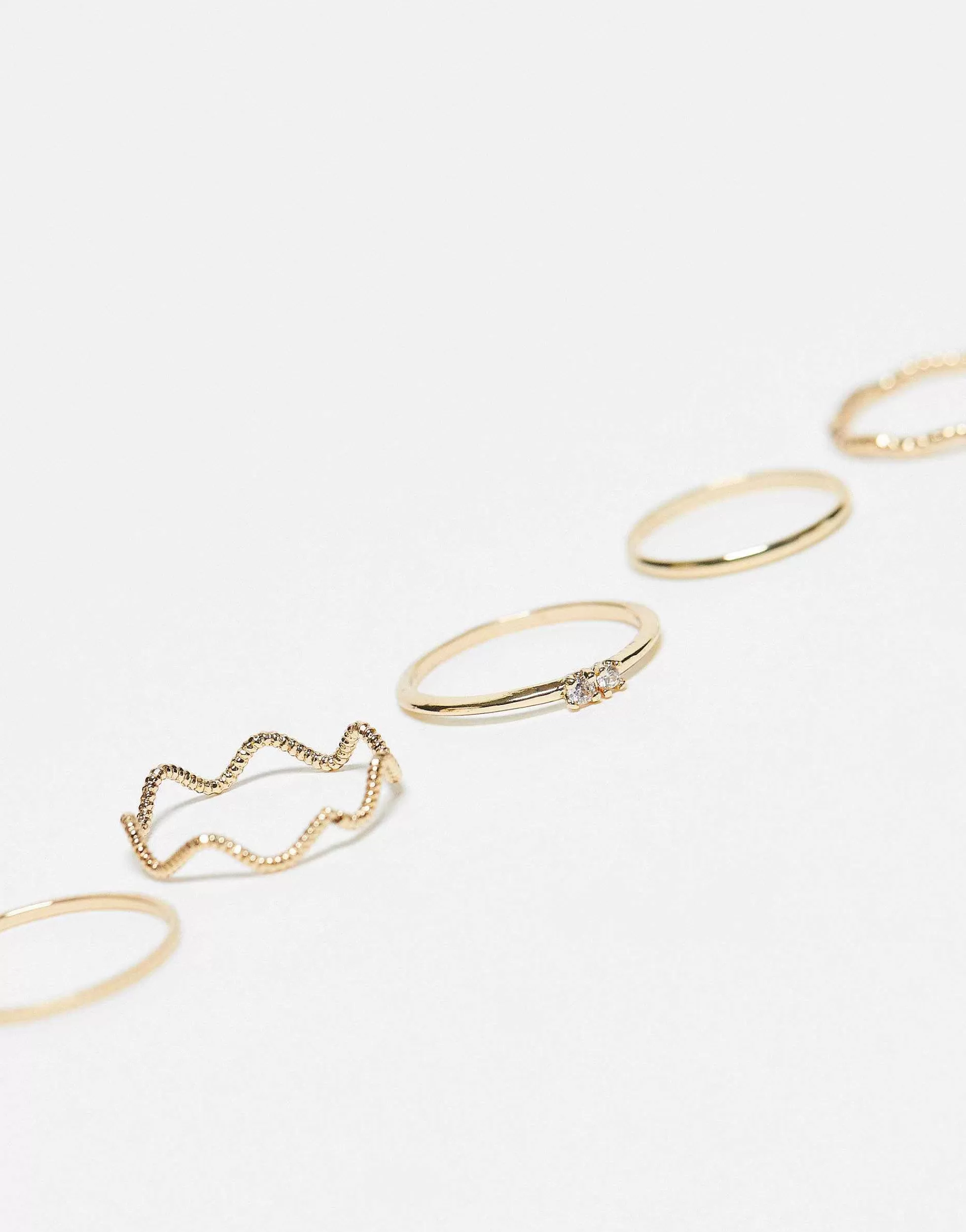 Women DESIGN Pack Of 12 Rings With Twist Details And Engraved s In Tone