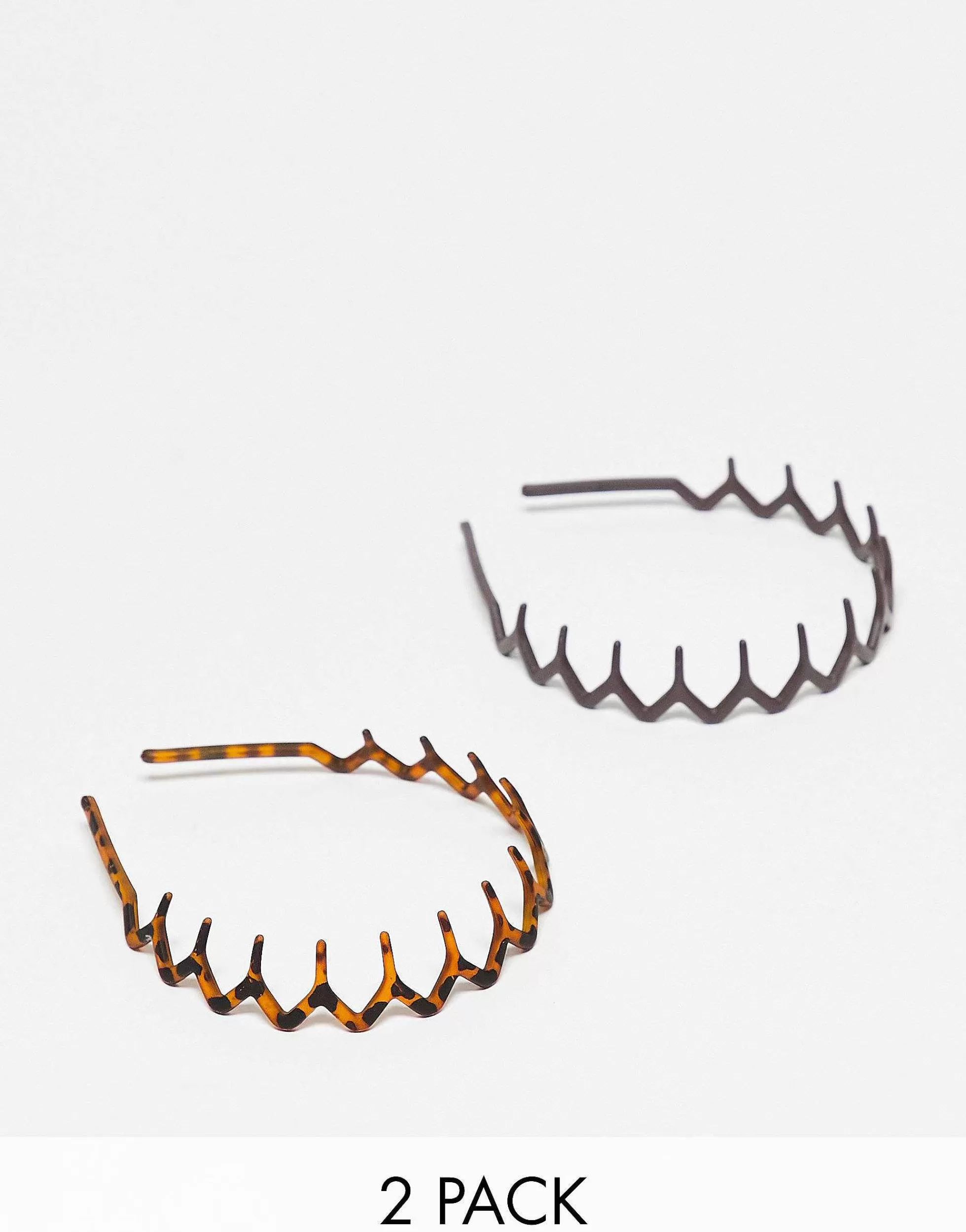 Women DESIGN Pack Of 2 Hair Comb Headband In Brown And Tort