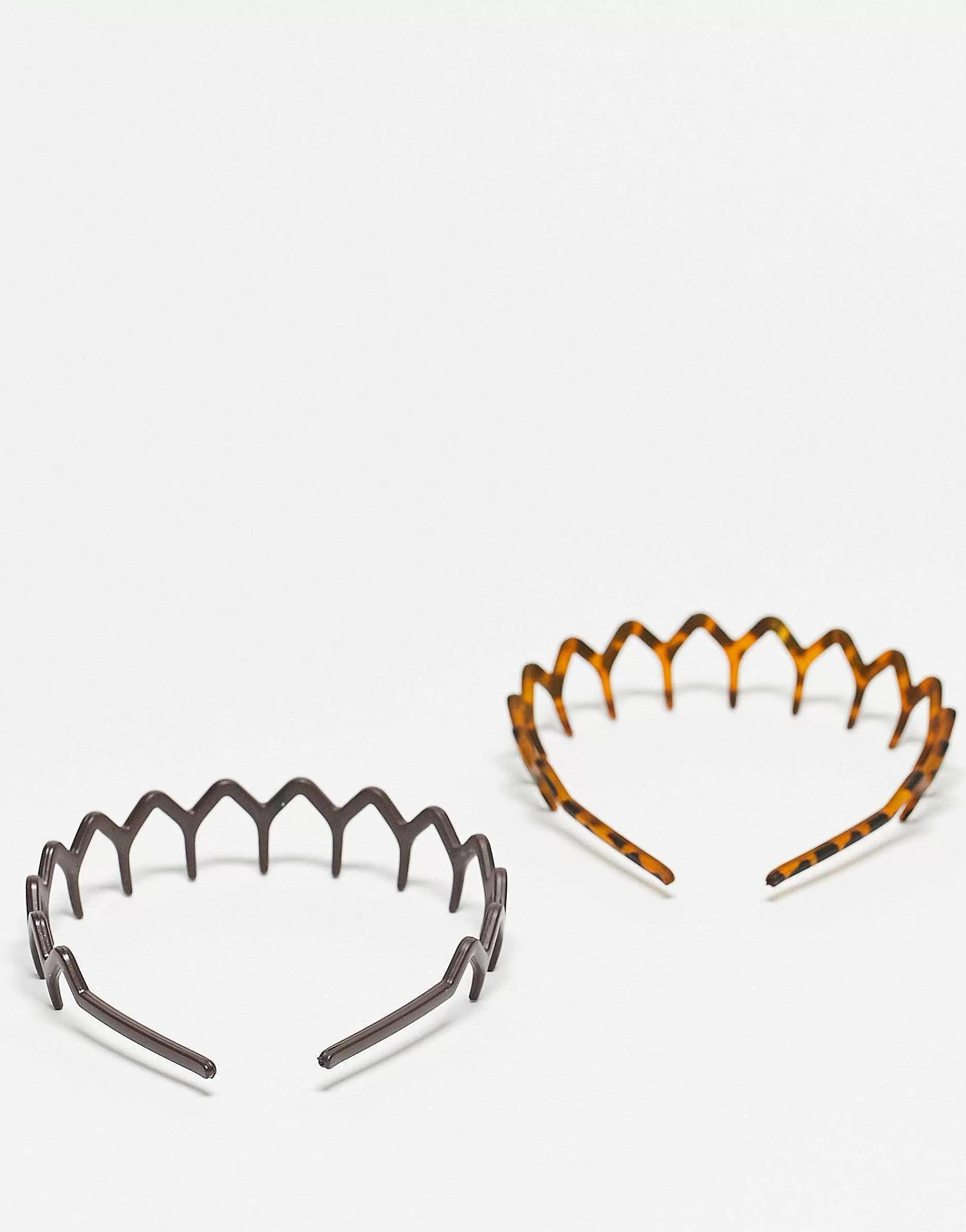 Women DESIGN Pack Of 2 Hair Comb Headband In Brown And Tort
