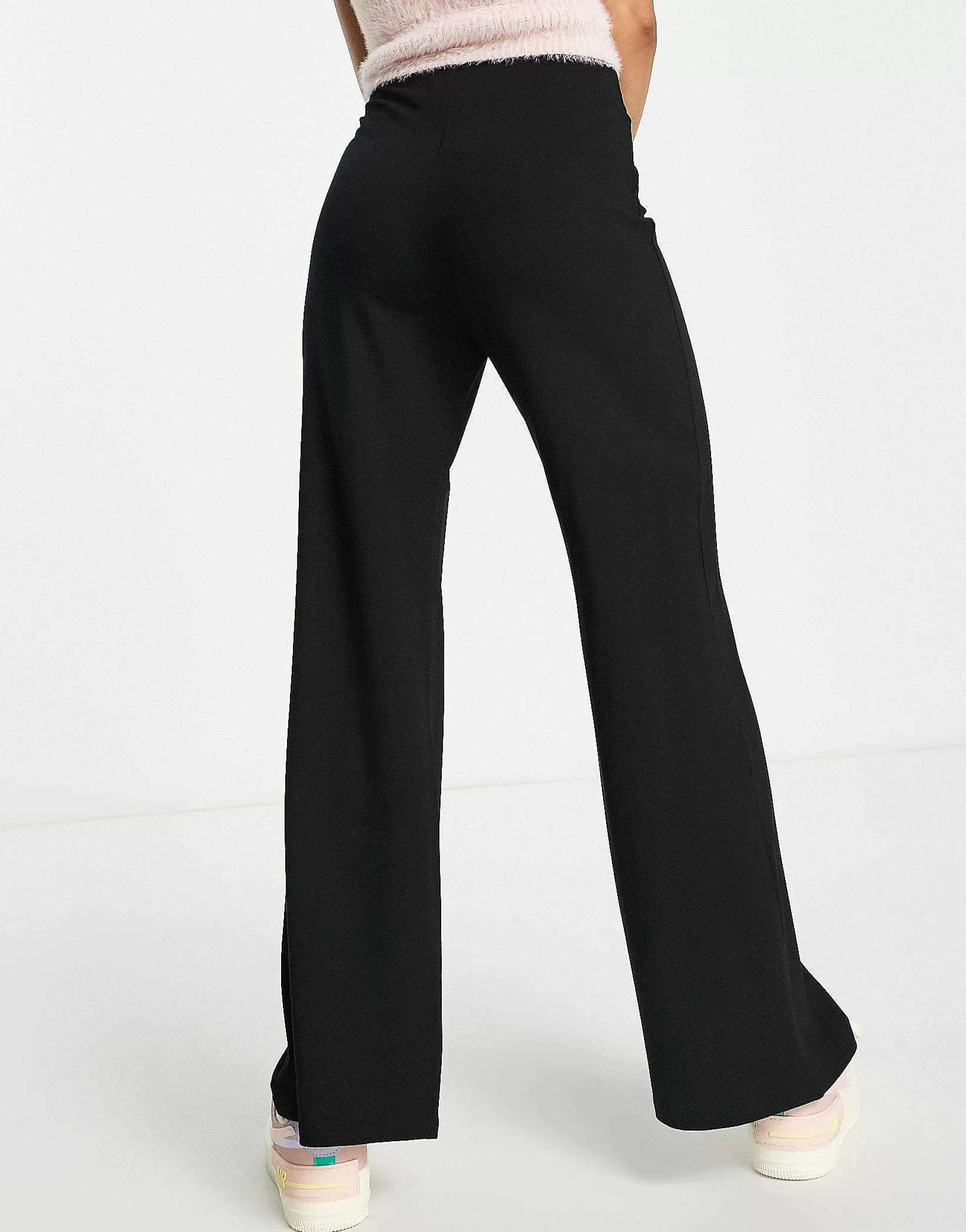 Women Petite Design Basic Wide Leg Jersey Trouser In