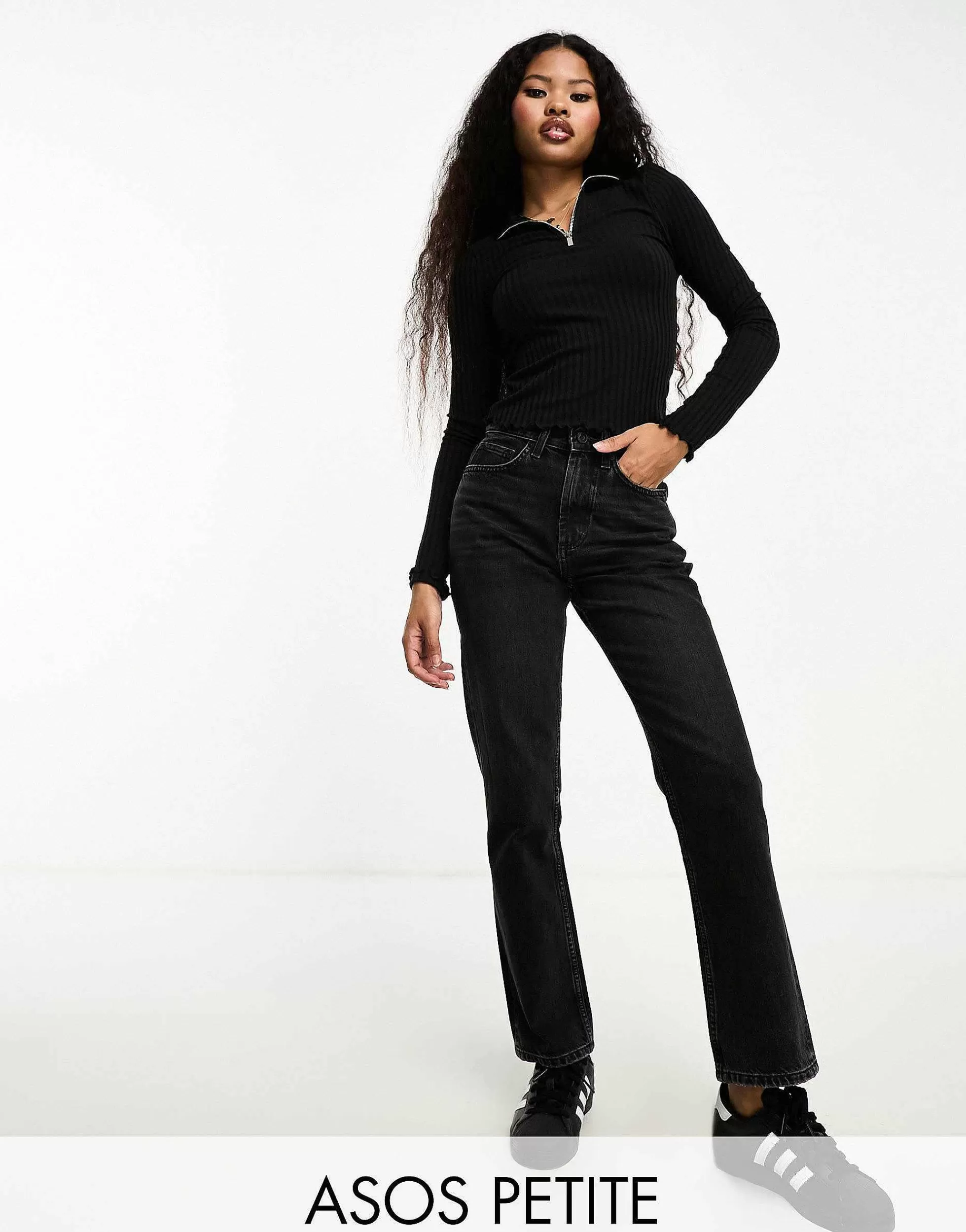 Women Petite Design Straight Jean In