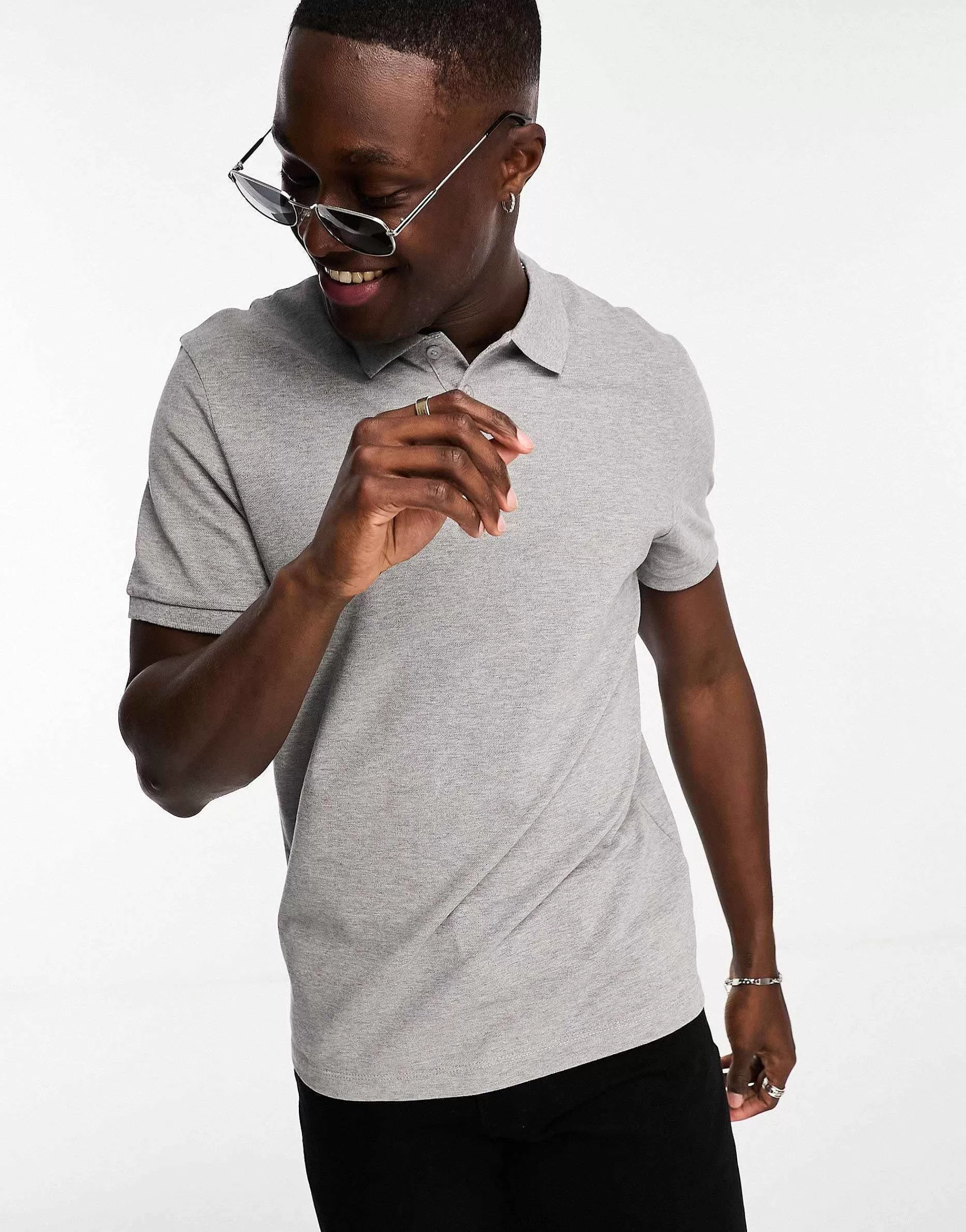 Men DESIGN Pique Polo Shirt In