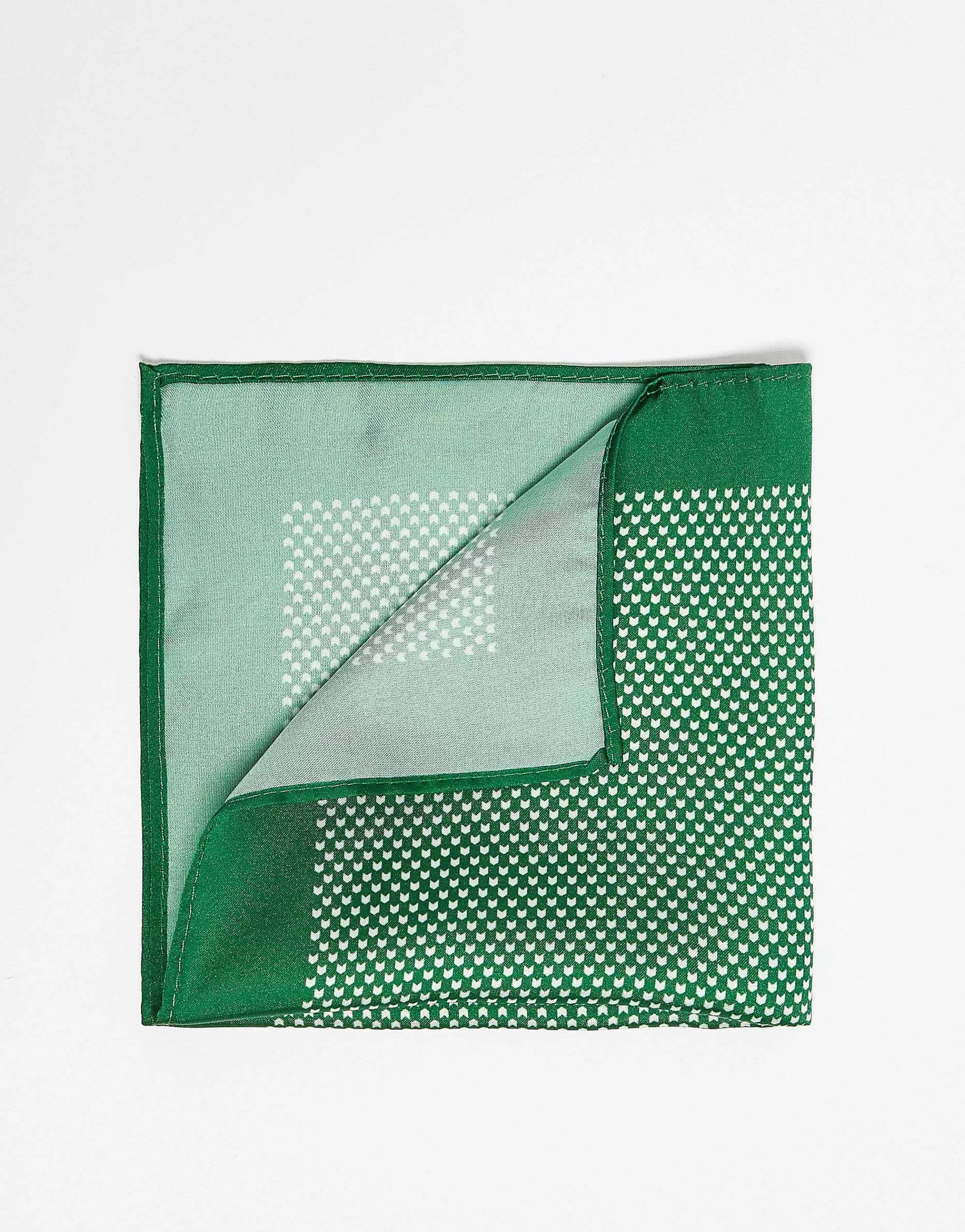 Men DESIGN Pocket Square In Forest Green Geo Print