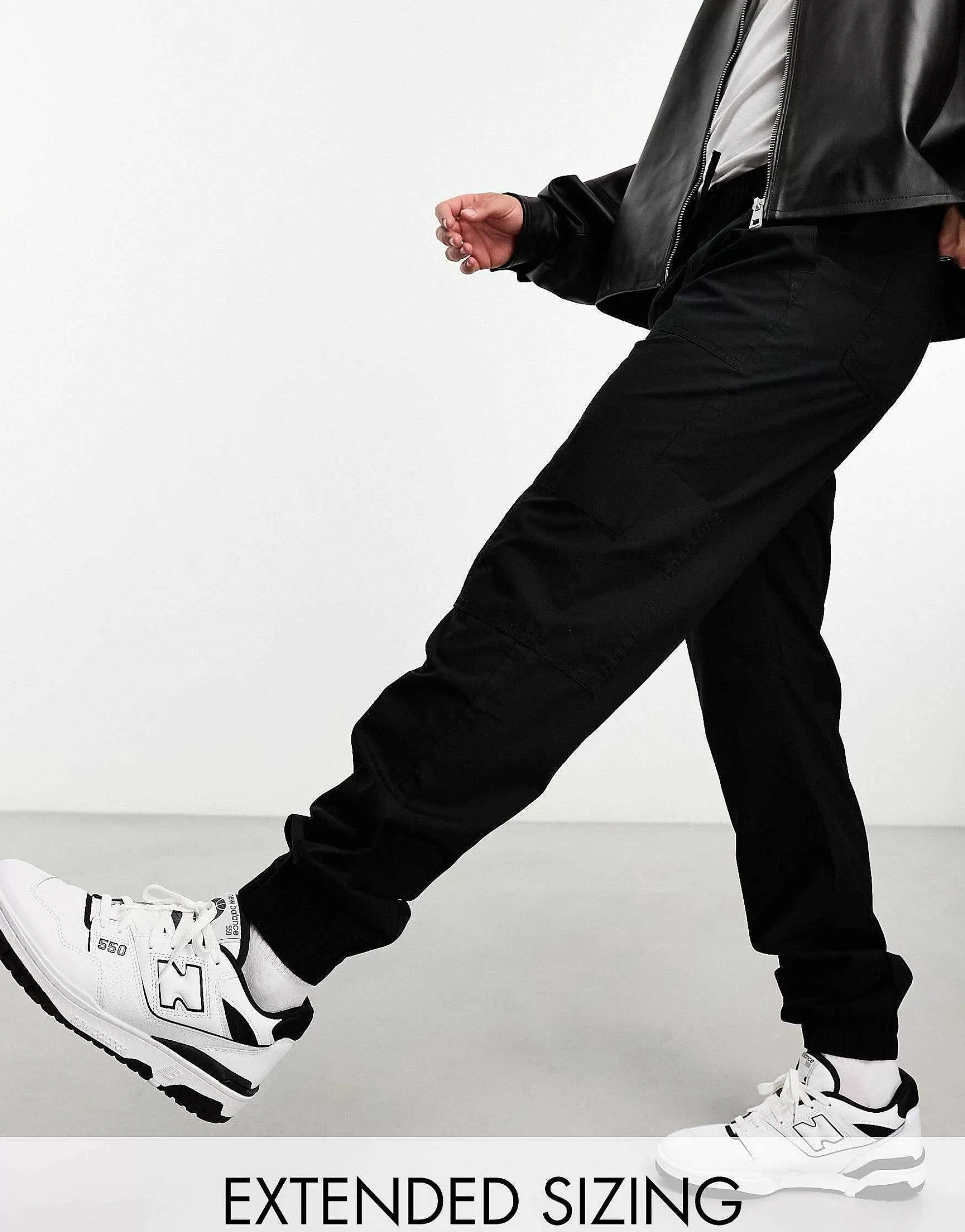 Men DESIGN Pull On Cargo Jogger In With Elasticated Waist