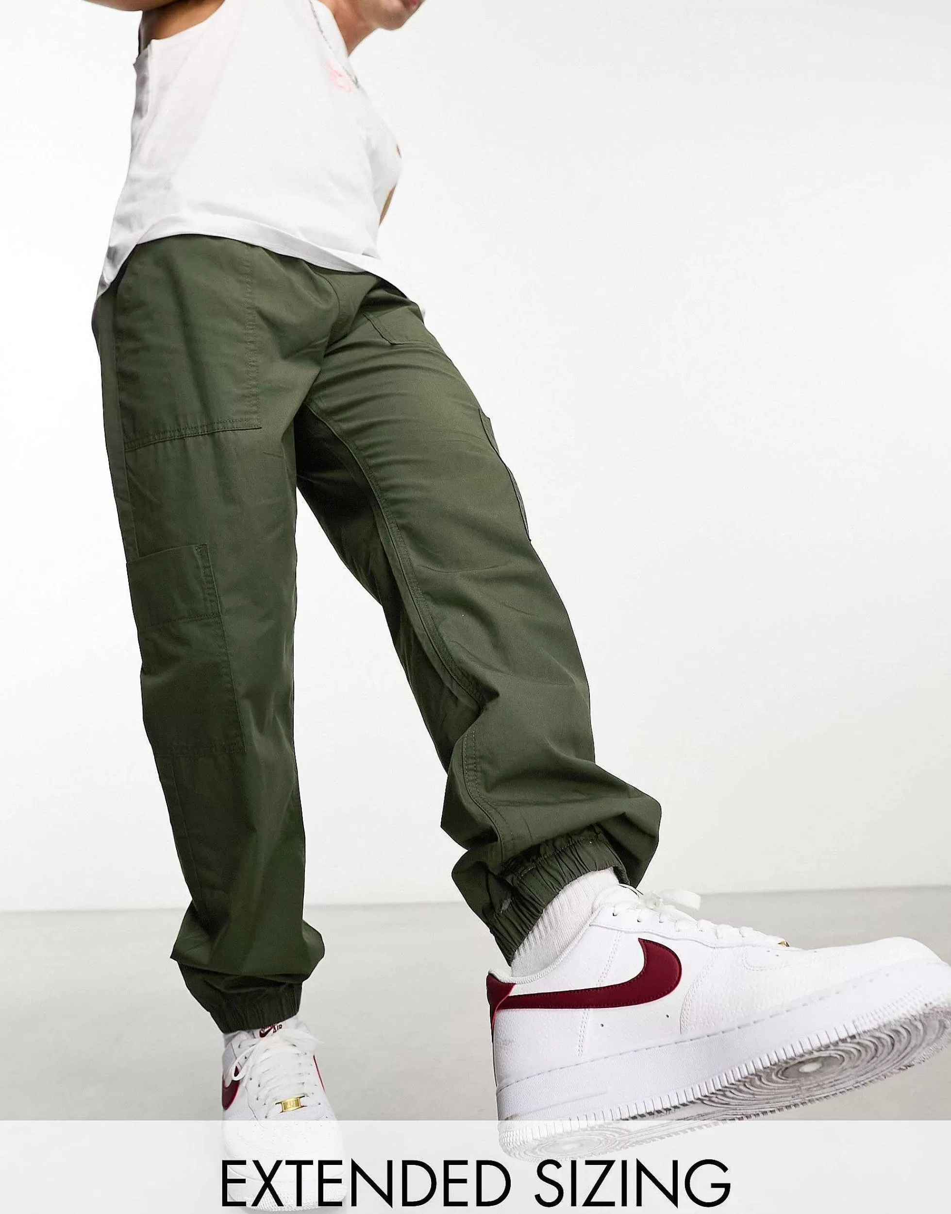 Men DESIGN Pull On Cargo Jogger In With Elasticated Waist
