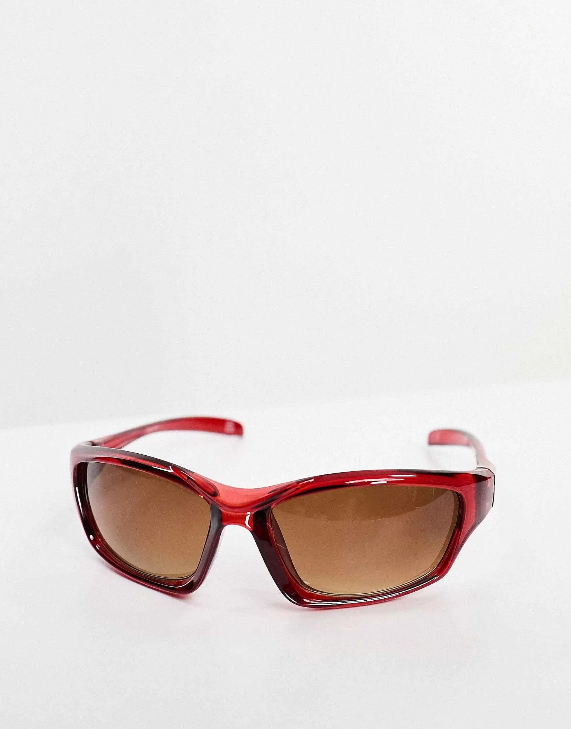 Men DESIGN Racer Sunglasses With Tinted Lens In Crystal