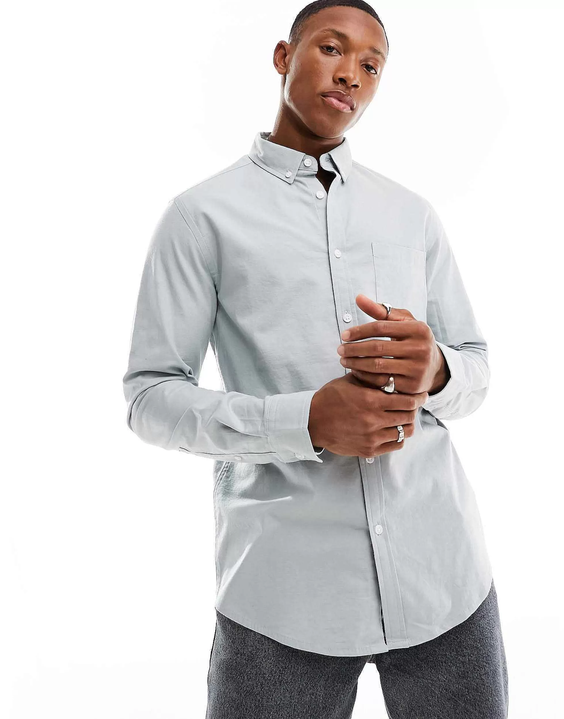 Men DESIGN Regular Fit Oxford Shirt In
