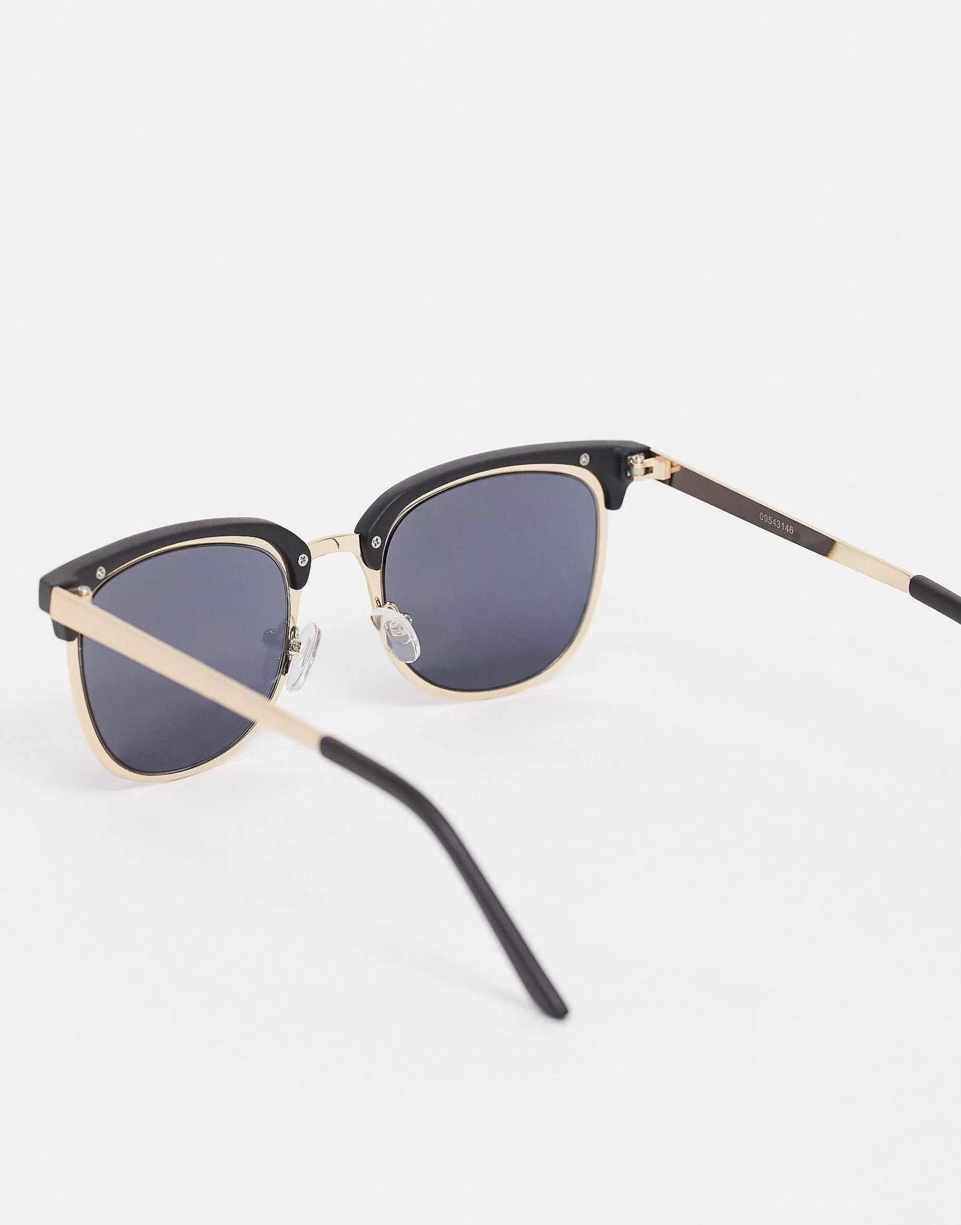 Men DESIGN Retro Metal Sunglasses With Smoke Lens In And Black