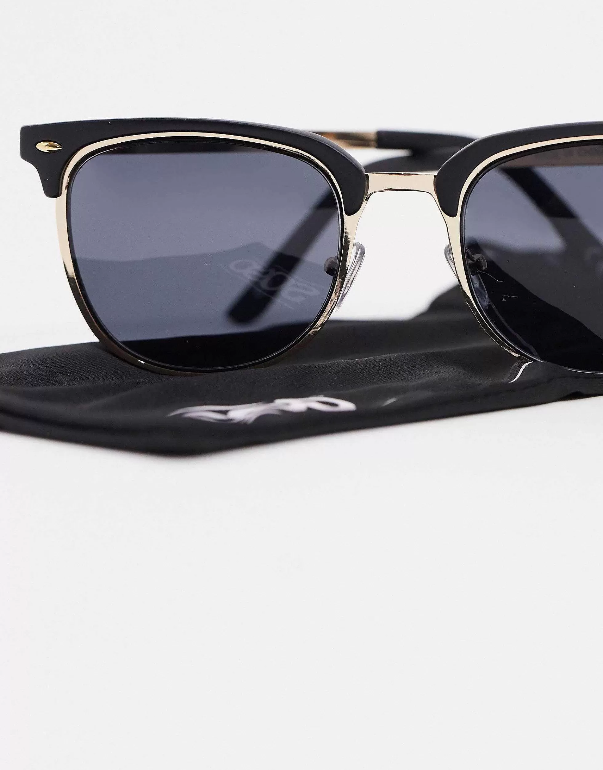 Men DESIGN Retro Metal Sunglasses With Smoke Lens In And Black