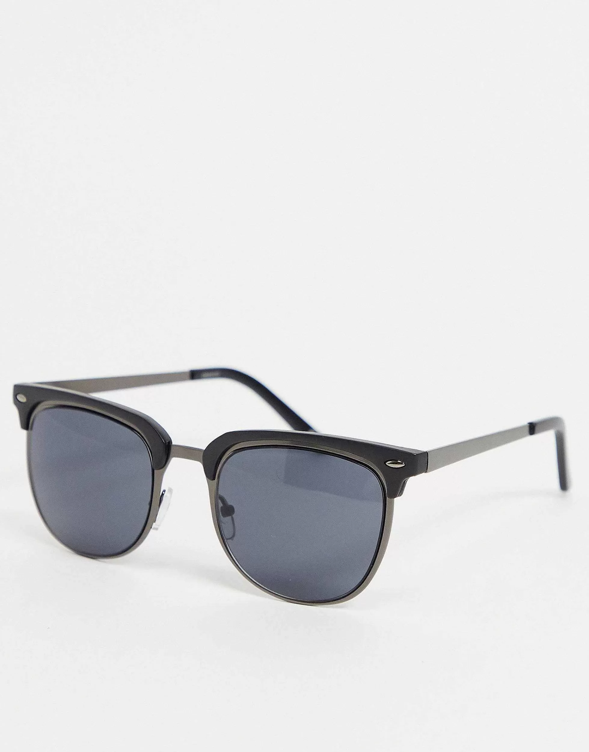 Men DESIGN Retro Metal Sunglasses With Smoke Lens In And Matte Black
