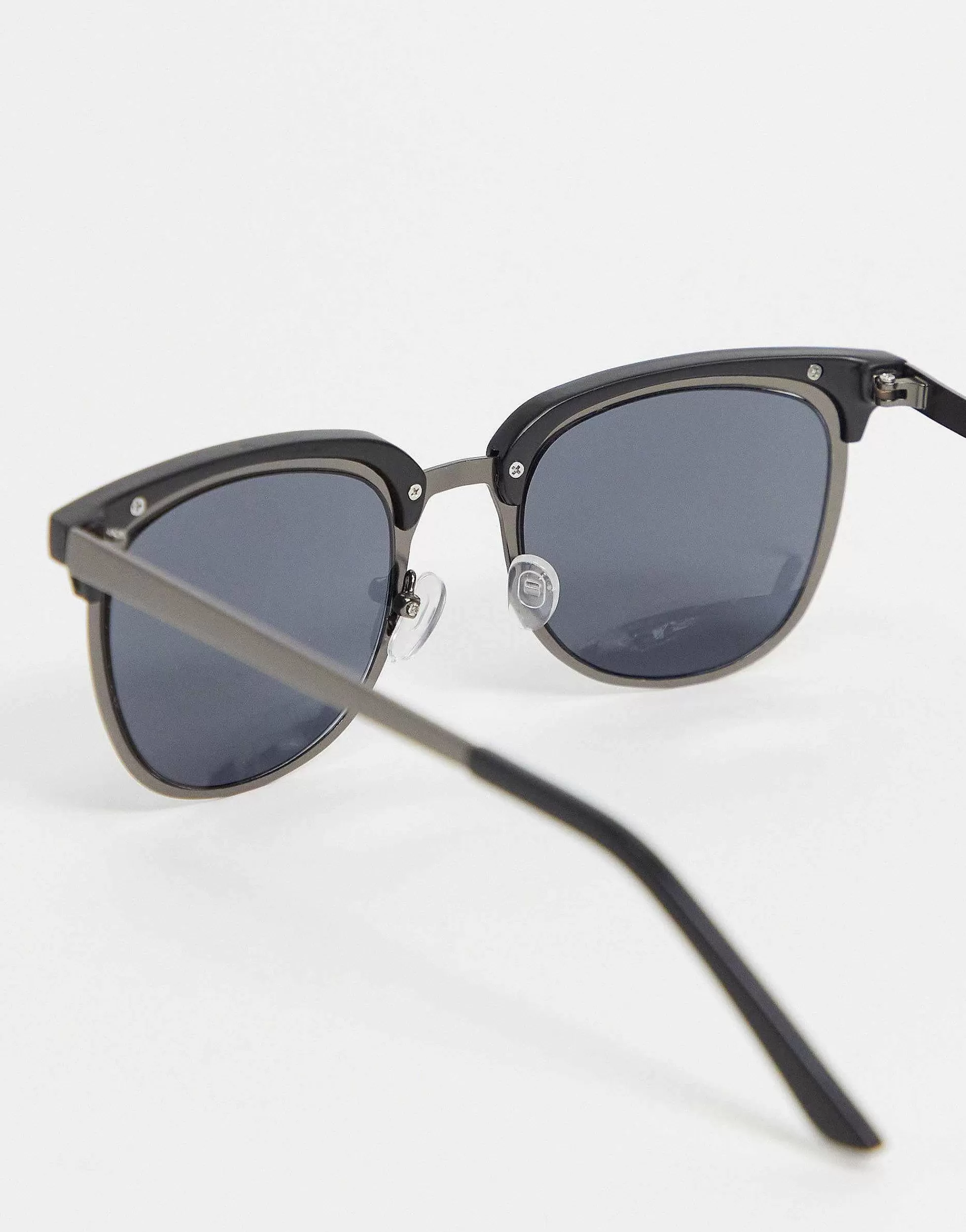Men DESIGN Retro Metal Sunglasses With Smoke Lens In And Matte Black