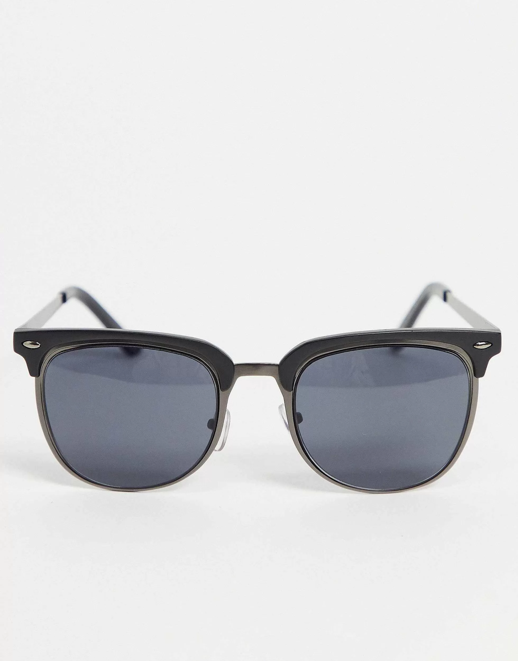 Men DESIGN Retro Metal Sunglasses With Smoke Lens In And Matte Black