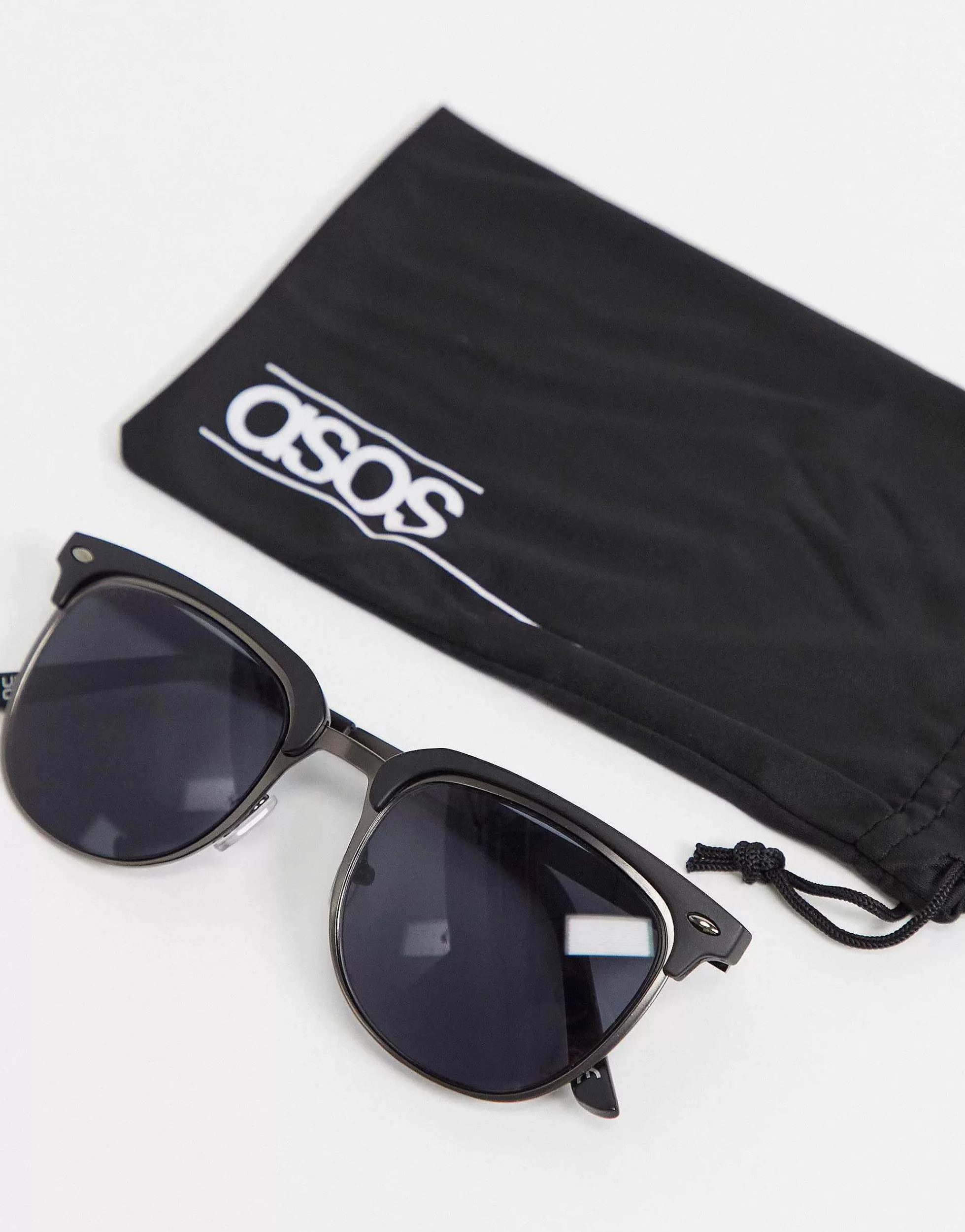 Men DESIGN Retro Metal Sunglasses With Smoke Lens In And Matte Black