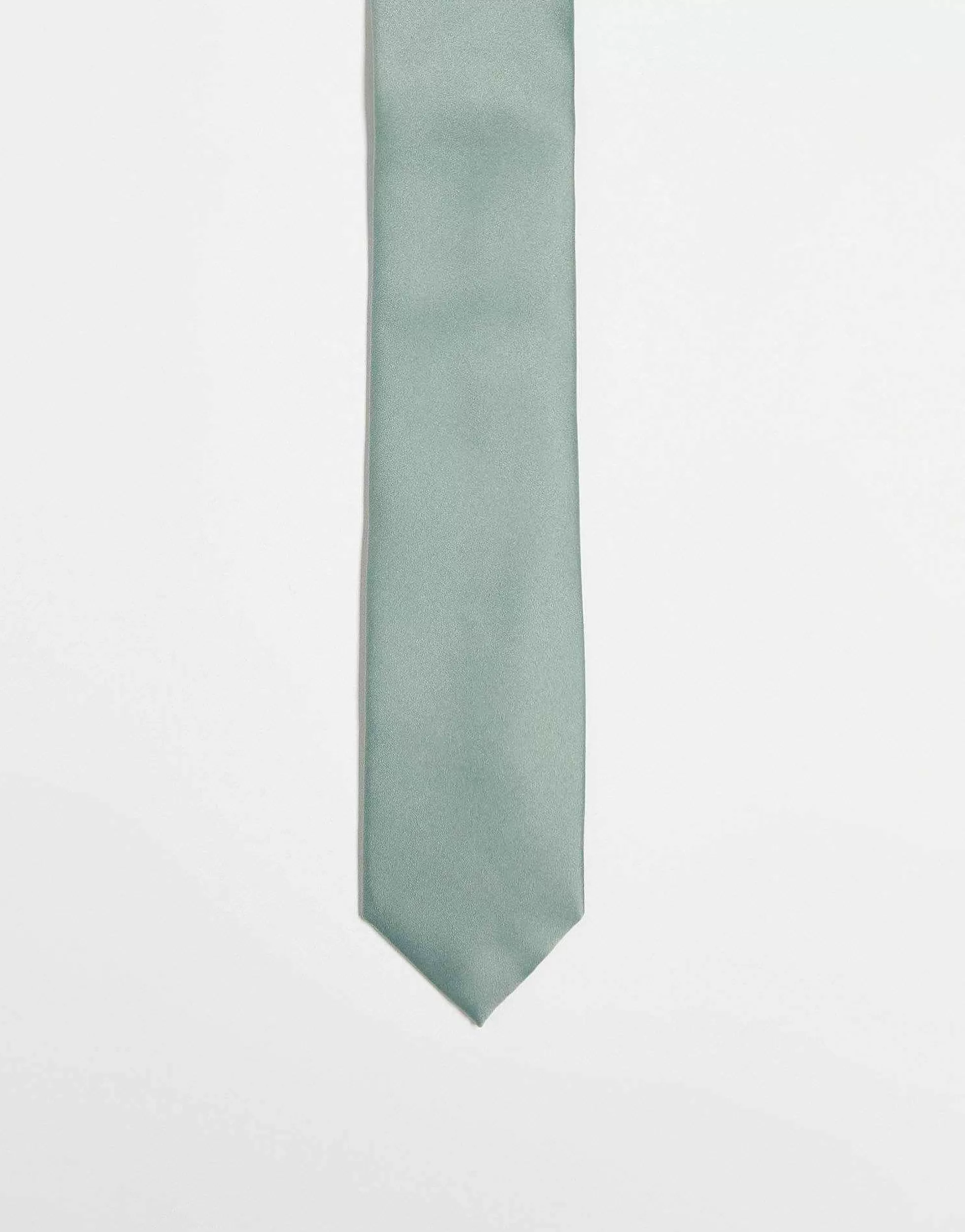 Men DESIGN Satin Tie In Sage Green