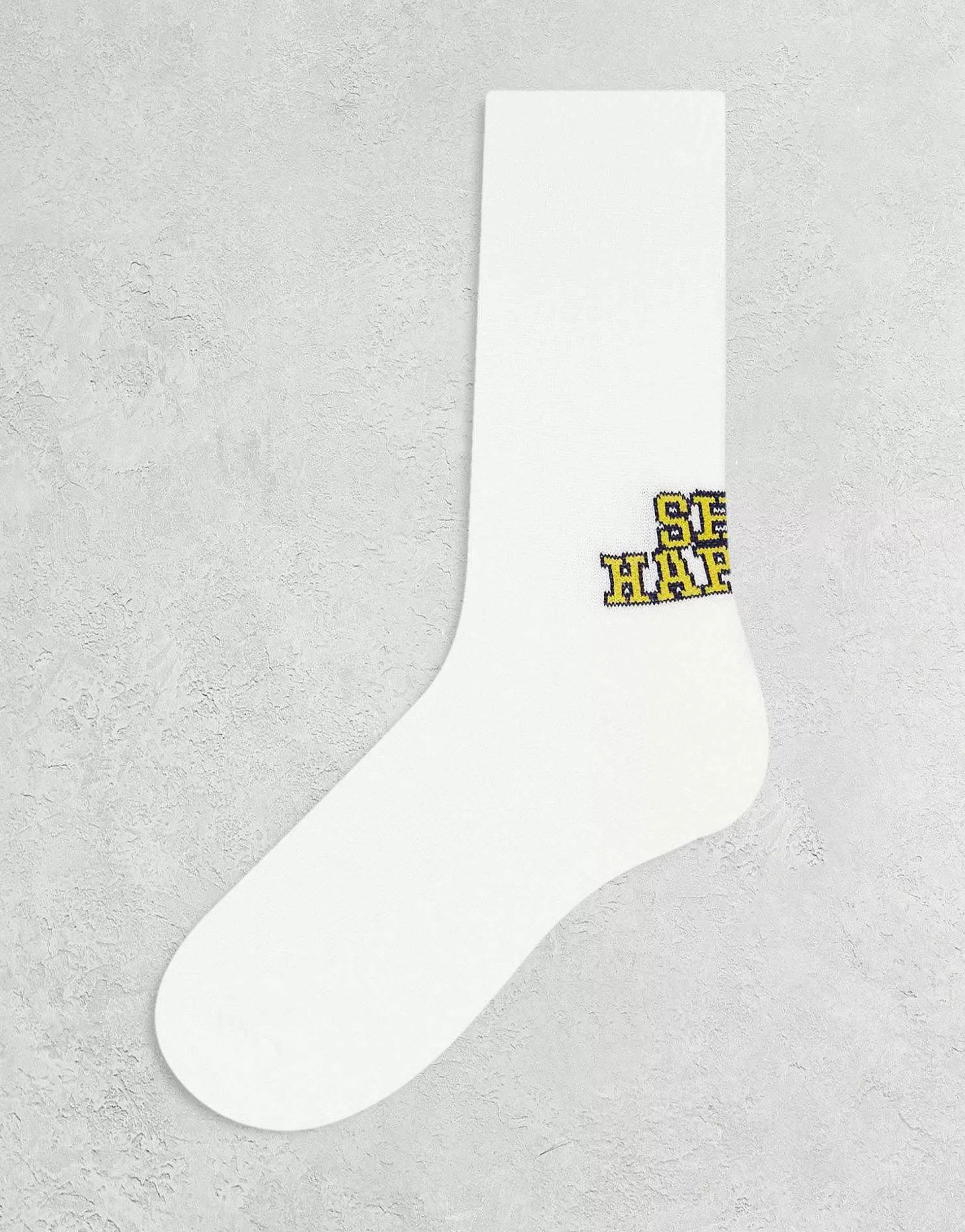Men DESIGN Shit Happens Slogan Socks In