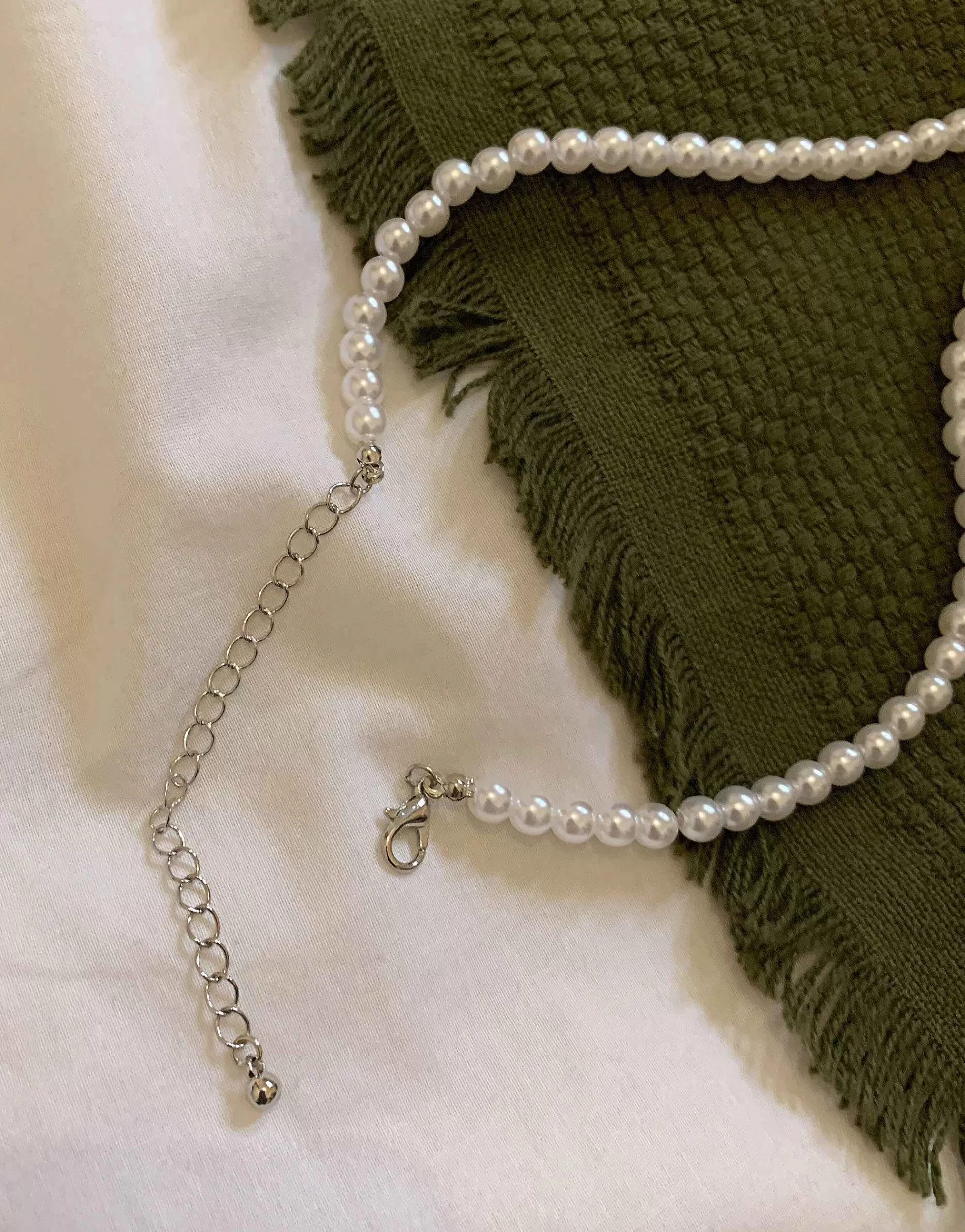 Men DESIGN Short 6Mm Glass Faux Pearl Necklace In